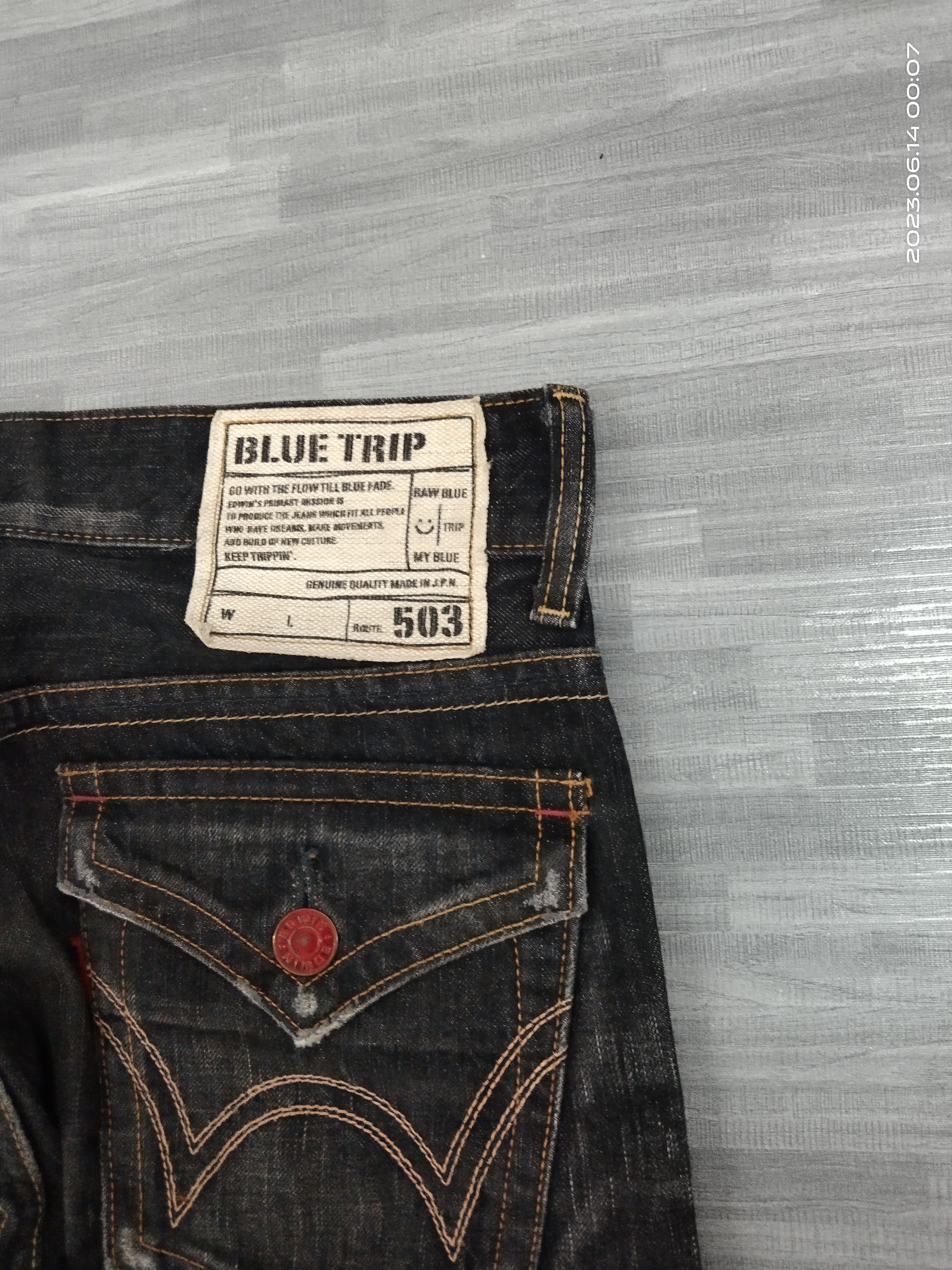 Edwin FLARE WASHED BLACK BLUE TRIP DENIM PANTS Size US 31 - 7 Thumbnail