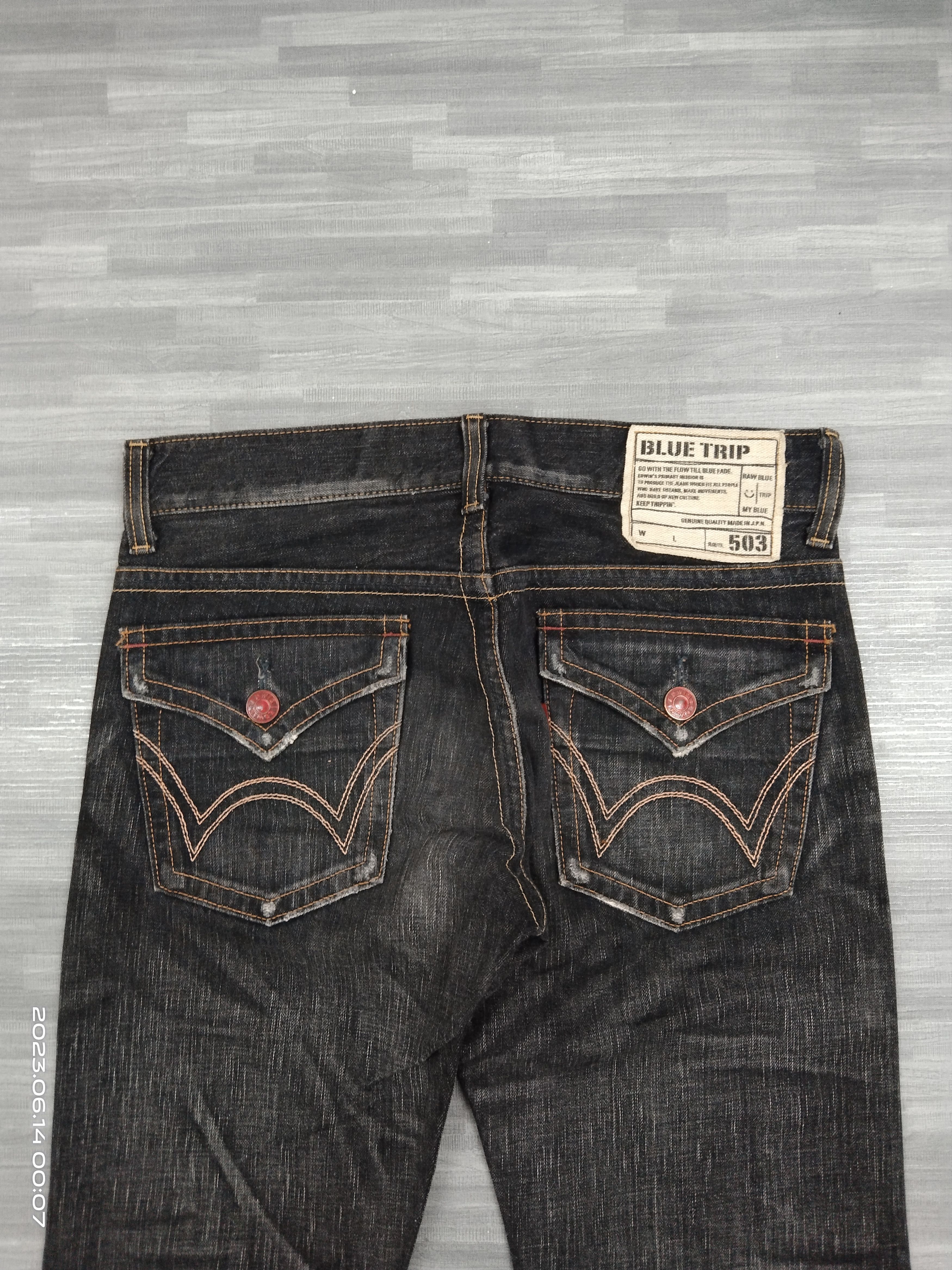 Edwin FLARE WASHED BLACK BLUE TRIP DENIM PANTS Size US 31 - 5 Thumbnail