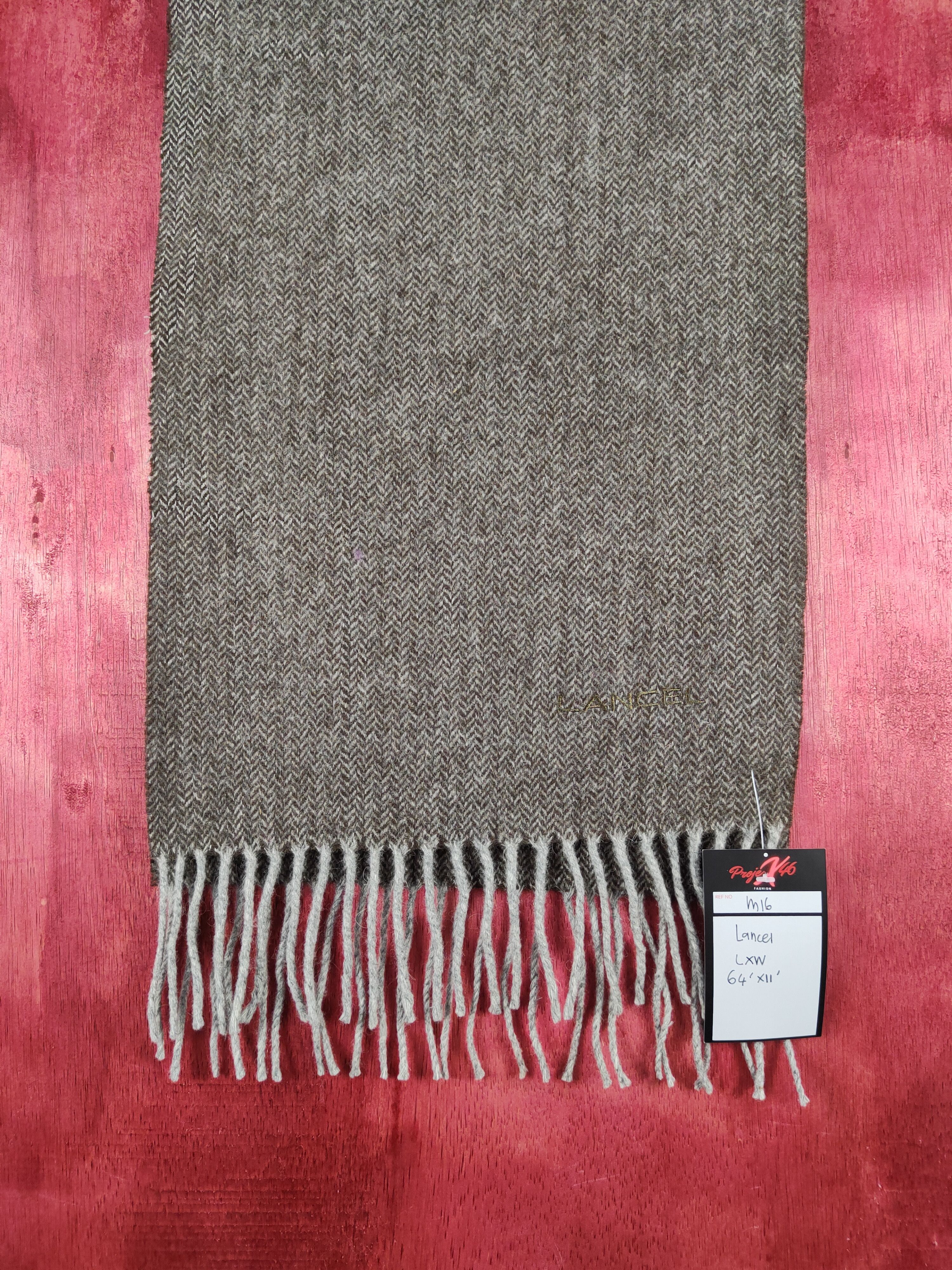 Japanese Brand Lancel Lana Wool Muffler Scarves #m16 Size ONE SIZE - 3 Thumbnail