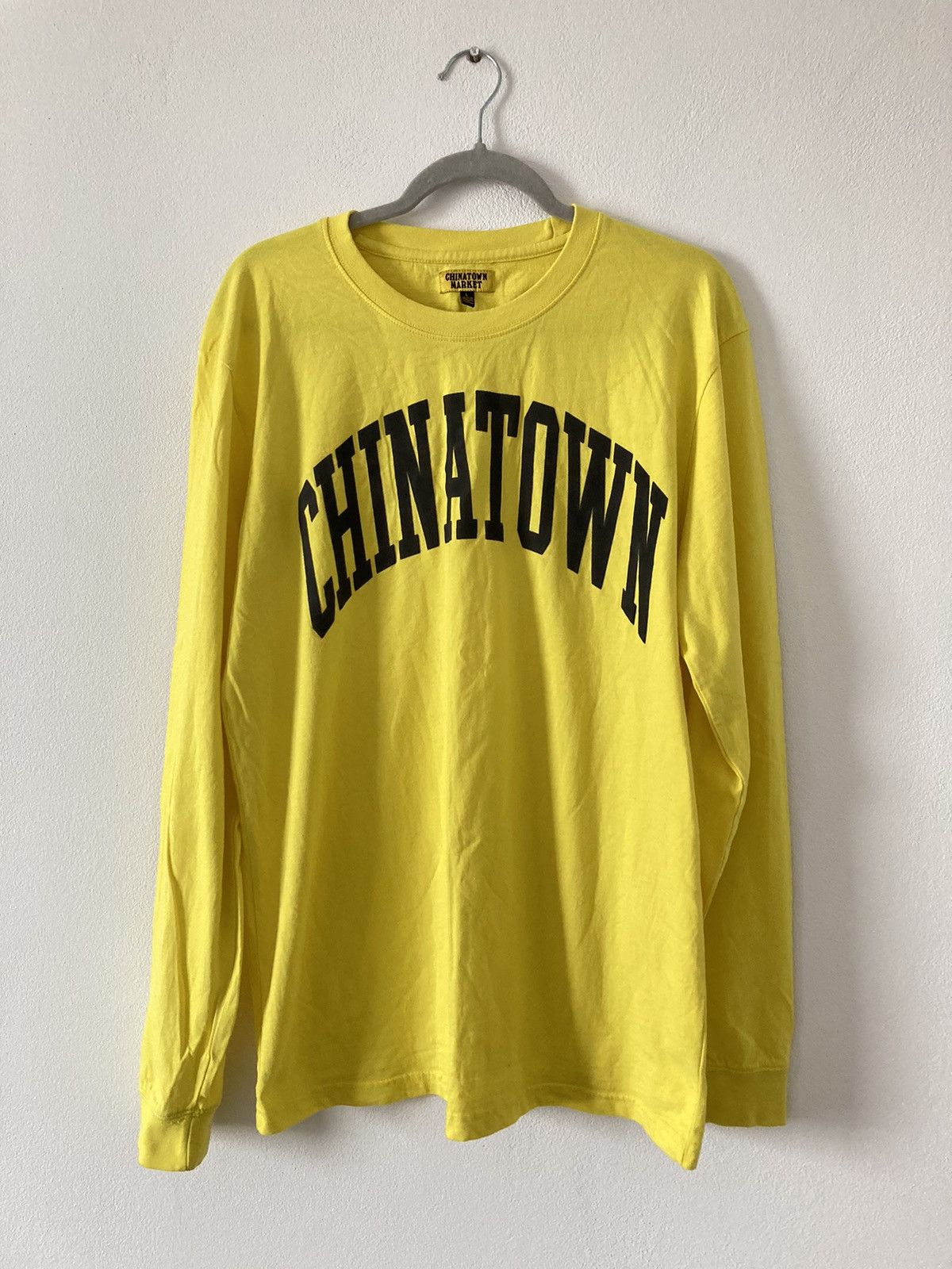 image of Hype x Market Chinatown Market Yellow Logo Longsleeve, Men's (Size Large)