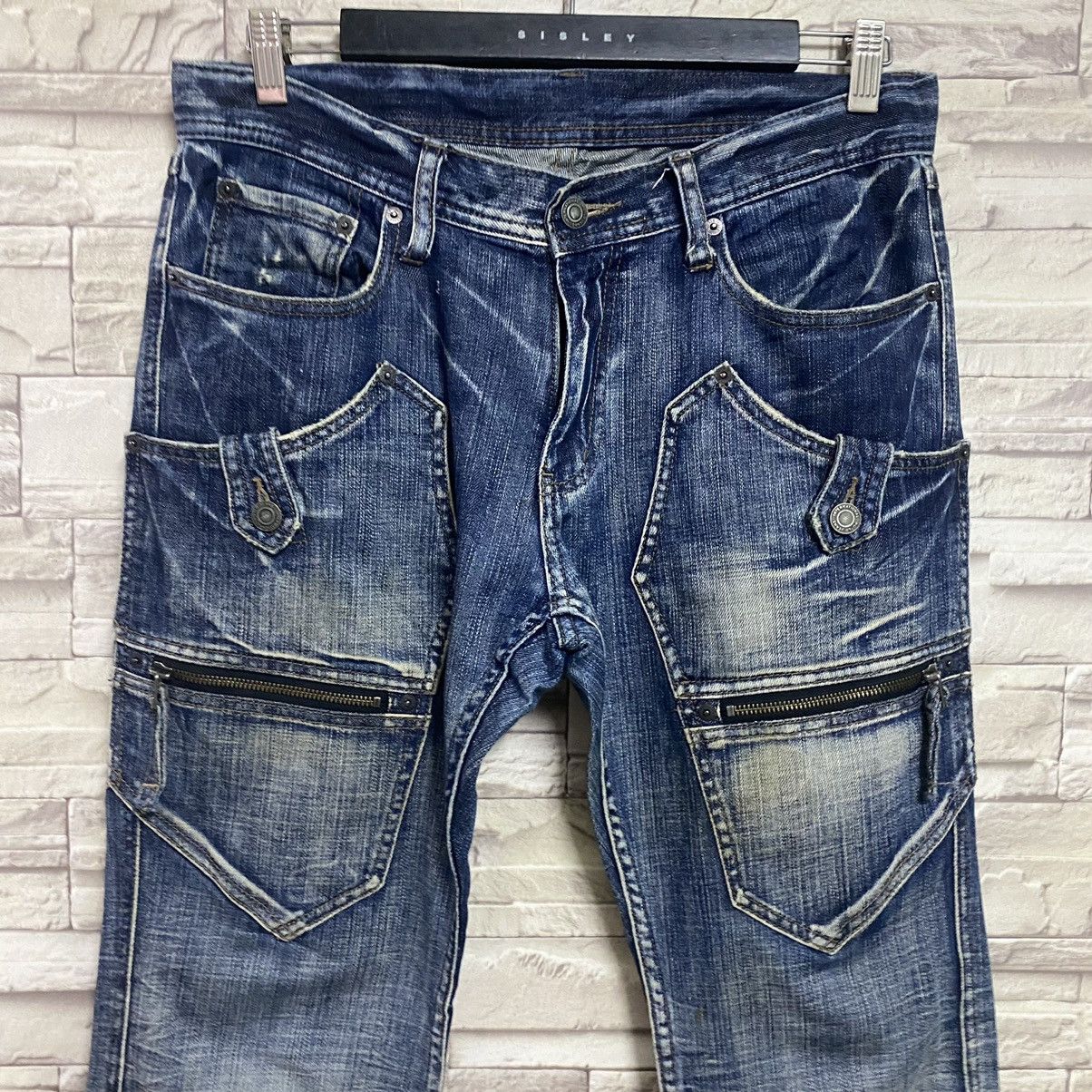 Japanese Brand DIFFERENCE RUPERT Denim Cargo Flare Pants Size US 32 / EU 48 - 5 Thumbnail