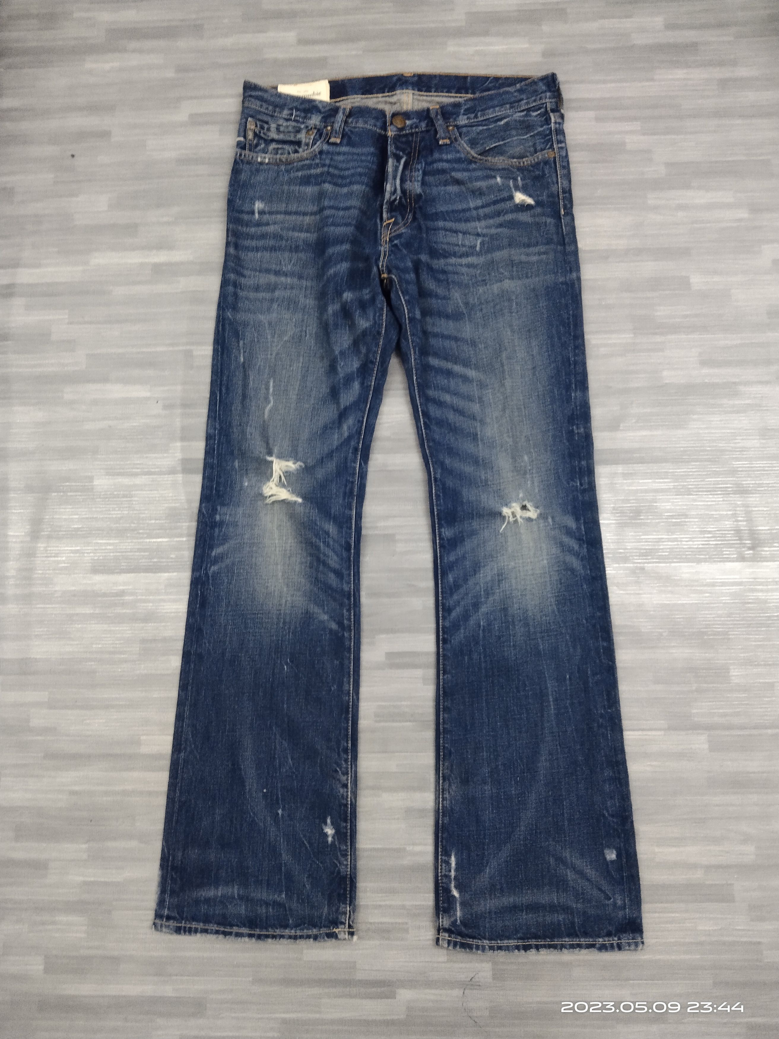 Abercrombie & Fitch FLARE🔥SICK ABERCROMBIE DENIM PANTS Size US 33 - 2 Thumbnail