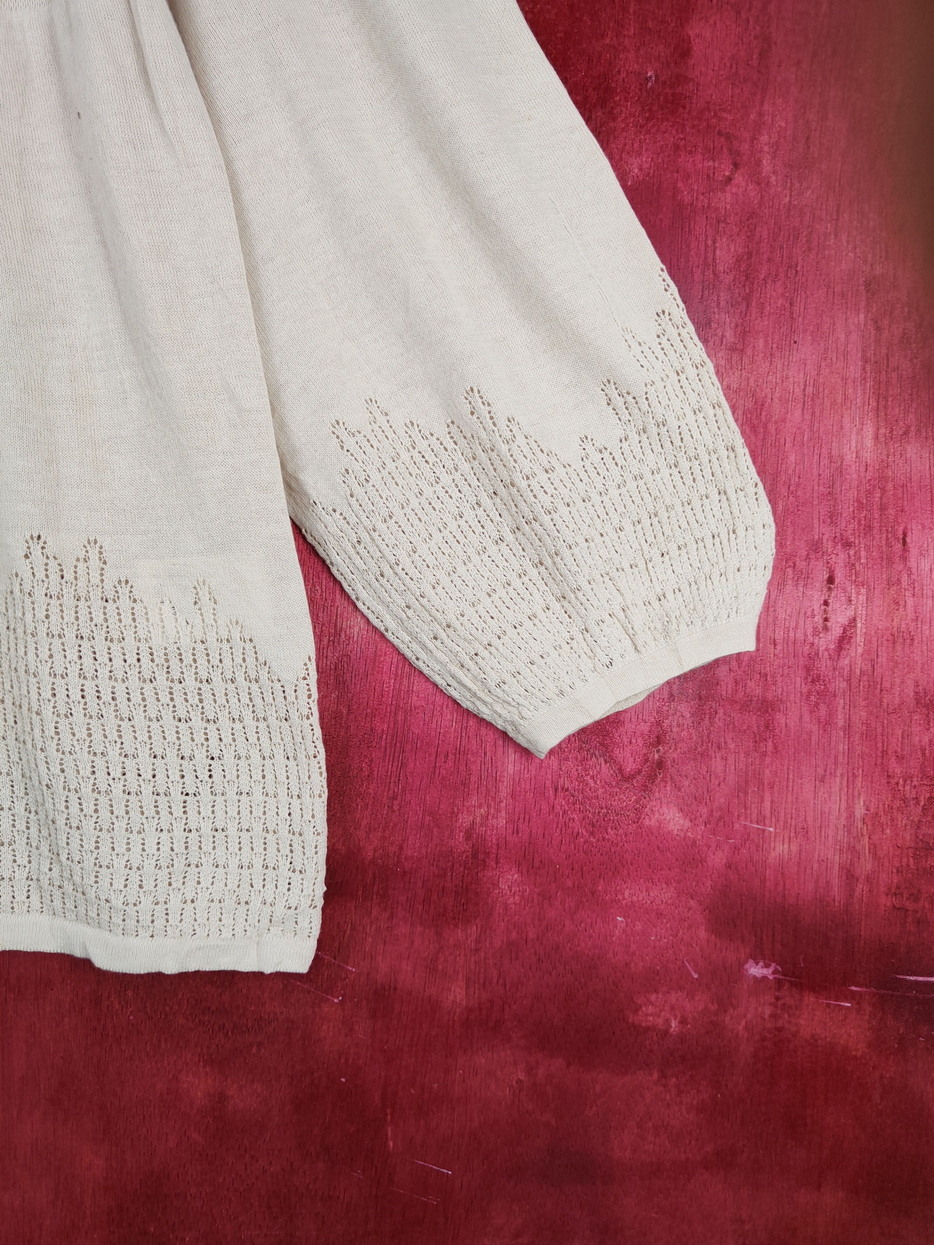 Japanese Brand Hushush crochet Beige Blouses #S885 Size S / US 4 / IT 40 - 6 Thumbnail