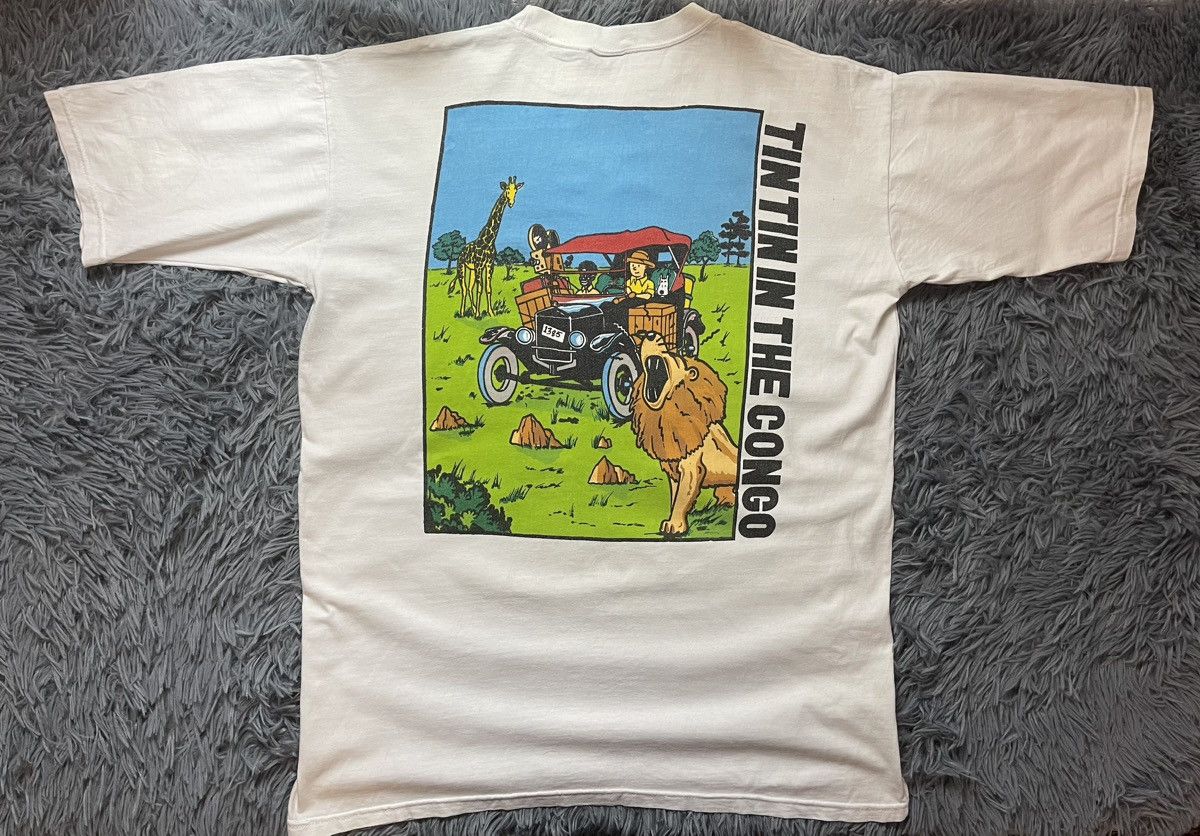 Band Tees × Cartoon Network × Vintage The Adventure of TinTin 90s vintage Shark Attack t-shirt Size US XL / EU 56 / 4 - 1 Thumbnail