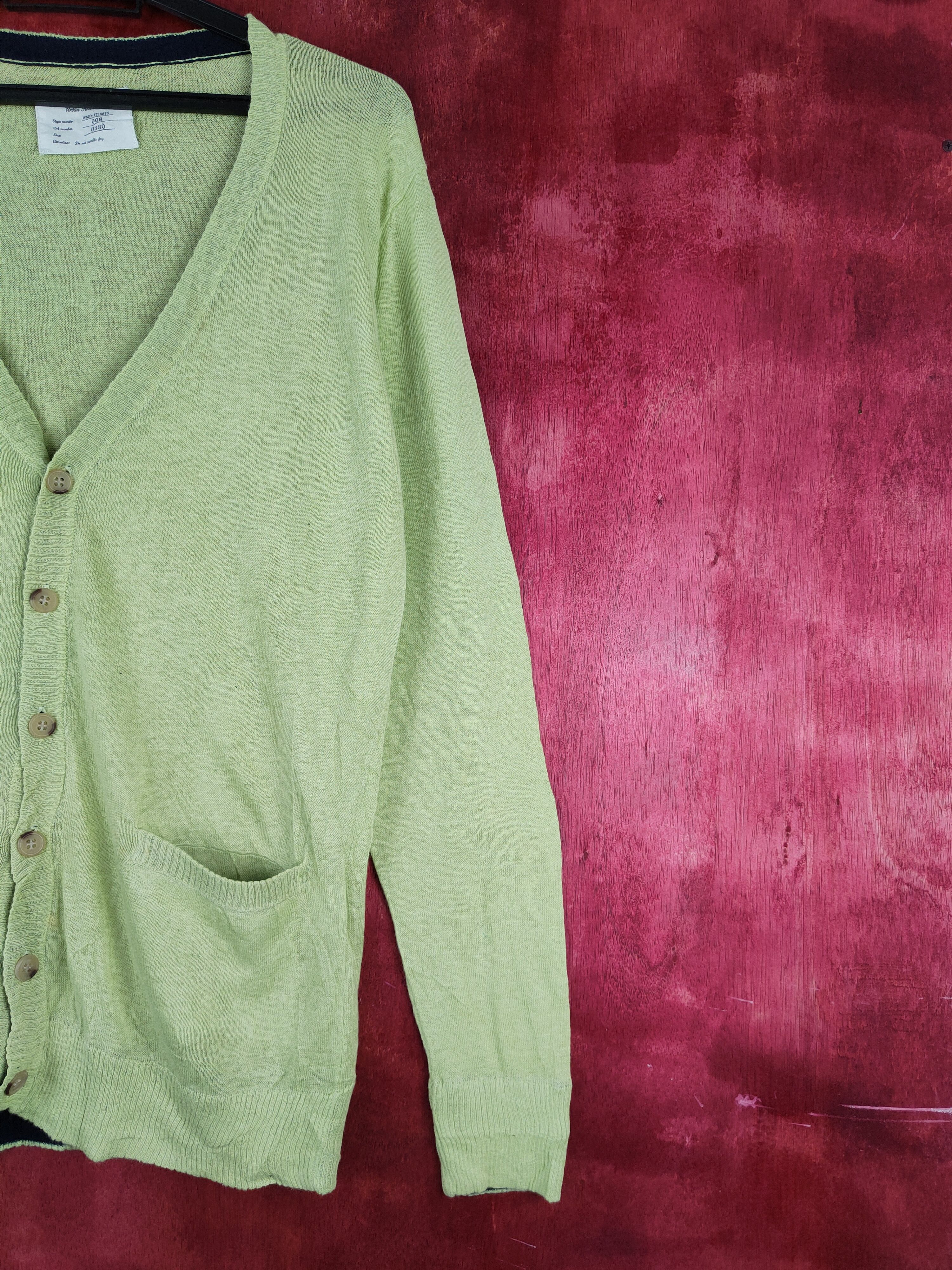 Japanese Brand Urban Research Apple Green Cardigan Knitwear thin #S884 Size M / US 6-8 / IT 42-44 - 5 Thumbnail