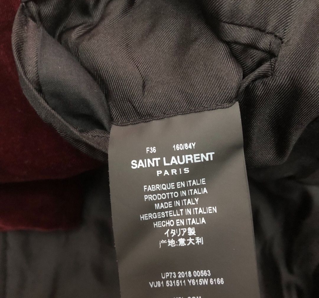 Saint Laurent Paris Saint Laurent burgundy velvet suit Size XS / US 0-2 / IT 36-38 - 4 Thumbnail