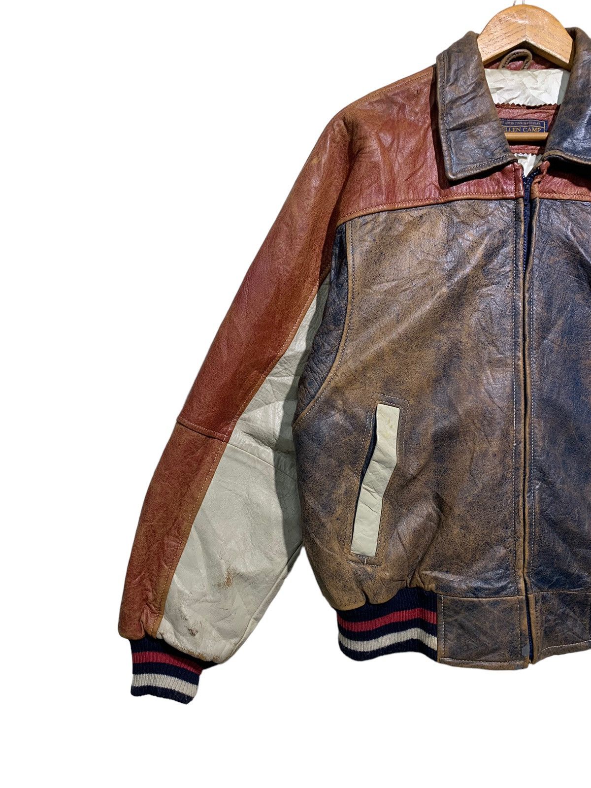 Genuine Leather 🔥VTG 80S MELLEN CAMP LEATHER VARSITY JACKETS Size US M / EU 48-50 / 2 - 6 Thumbnail
