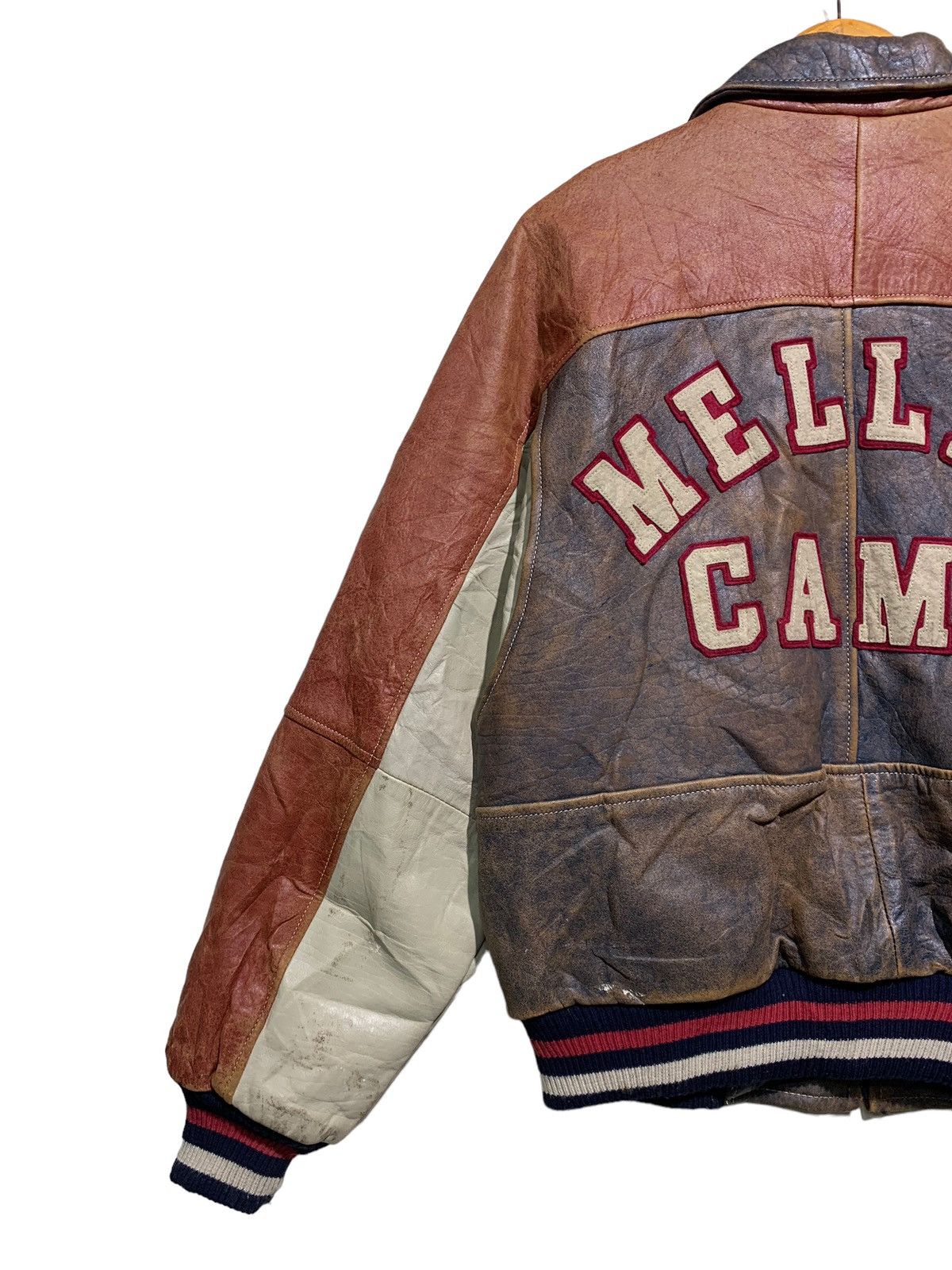 Genuine Leather 🔥VTG 80S MELLEN CAMP LEATHER VARSITY JACKETS Size US M / EU 48-50 / 2 - 2 Thumbnail