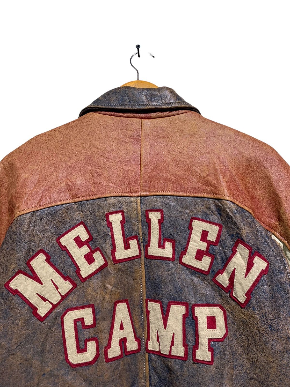 Genuine Leather 🔥VTG 80S MELLEN CAMP LEATHER VARSITY JACKETS Size US M / EU 48-50 / 2 - 4 Thumbnail