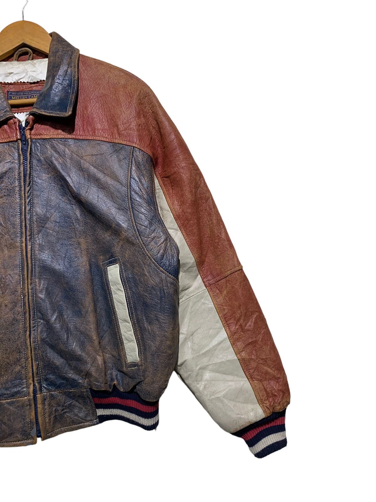 Genuine Leather 🔥VTG 80S MELLEN CAMP LEATHER VARSITY JACKETS Size US M / EU 48-50 / 2 - 7 Thumbnail