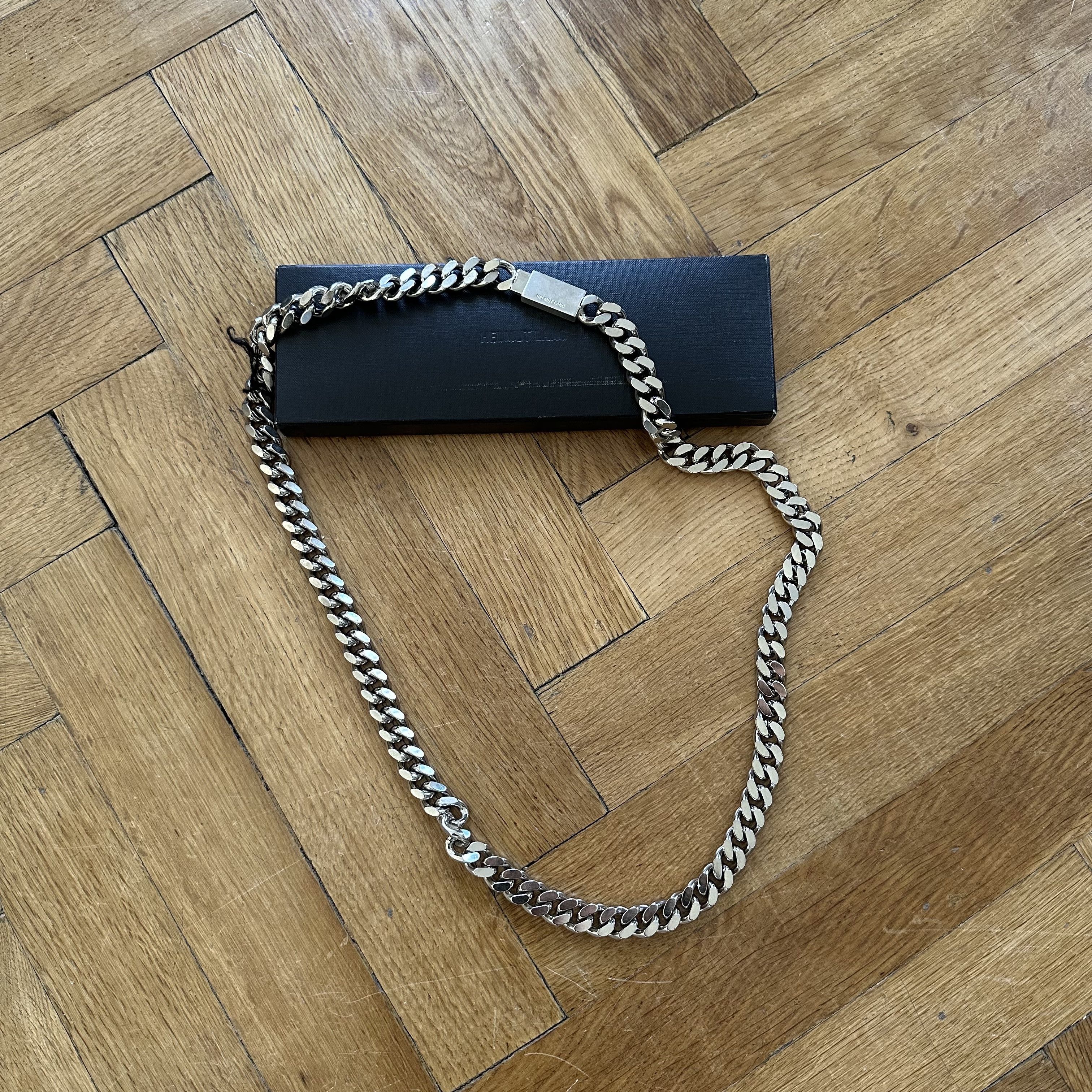 HELMUT LANG - 1998 チェーン　ベルト 1998 Helmut Lang Metal Chain Leather Roller Belt