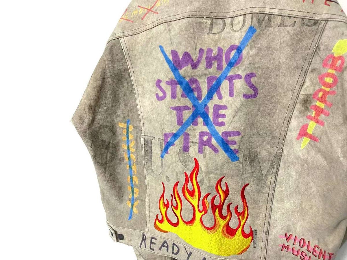 READYMADE Fire embroidery work denim jacket Size US L / EU 52-54 / 3 - 4 Thumbnail