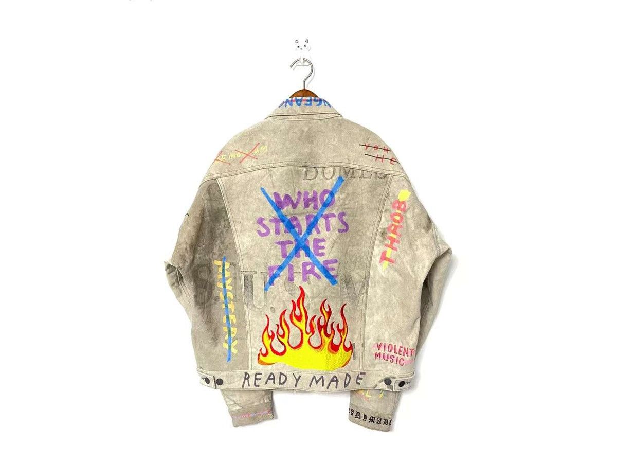 READYMADE Fire embroidery work denim jacket Size US L / EU 52-54 / 3 - 2 Thumbnail