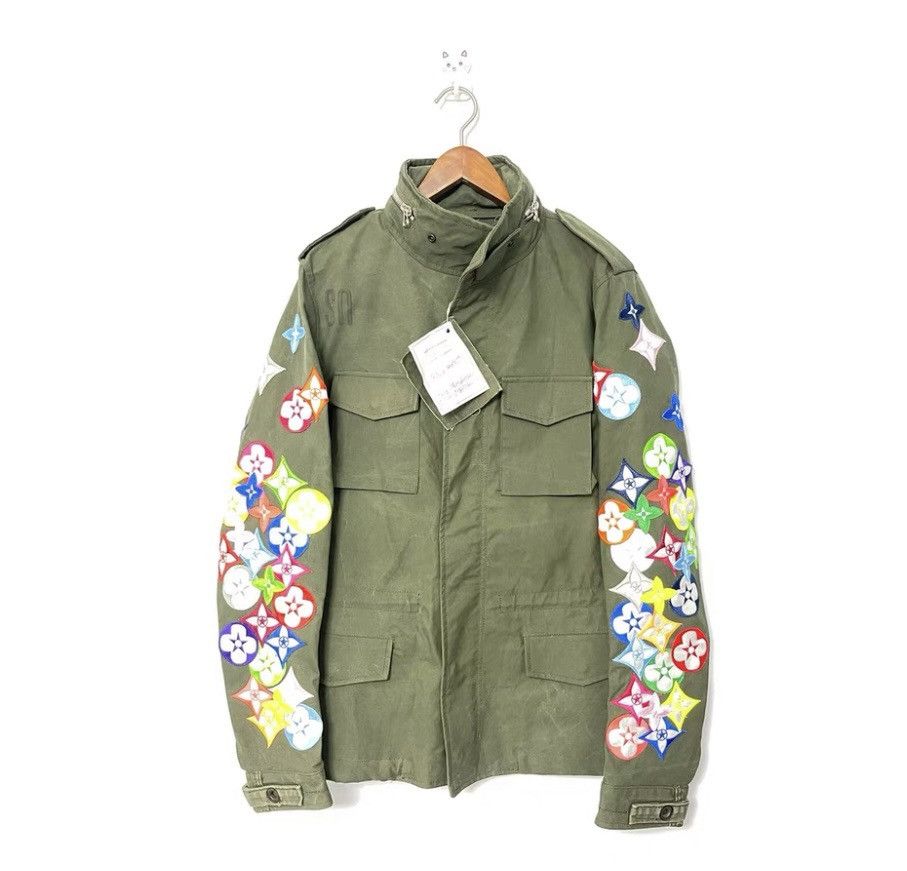 Image of Readymade Lv Monogram M-65 Field Jacket in Green, Men's (Size Small)