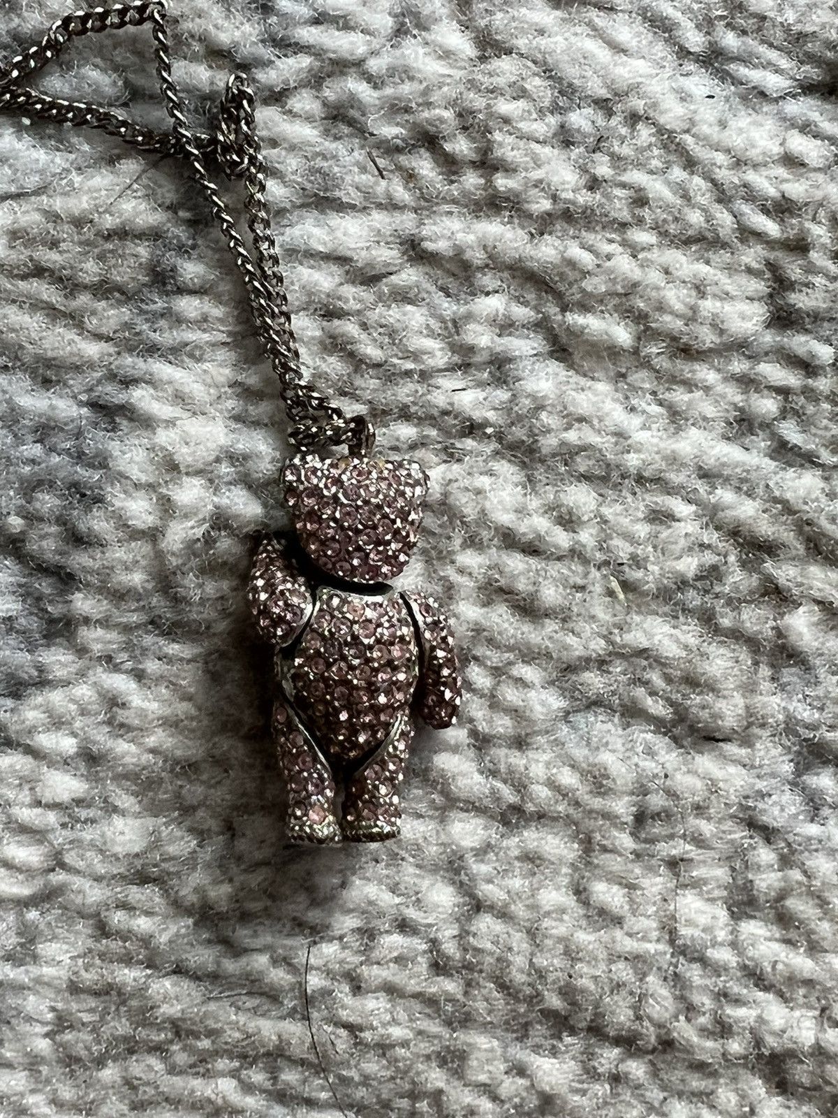 Dior Pink rhinestone embellished bear necklace Size ONE SIZE - 3 Thumbnail