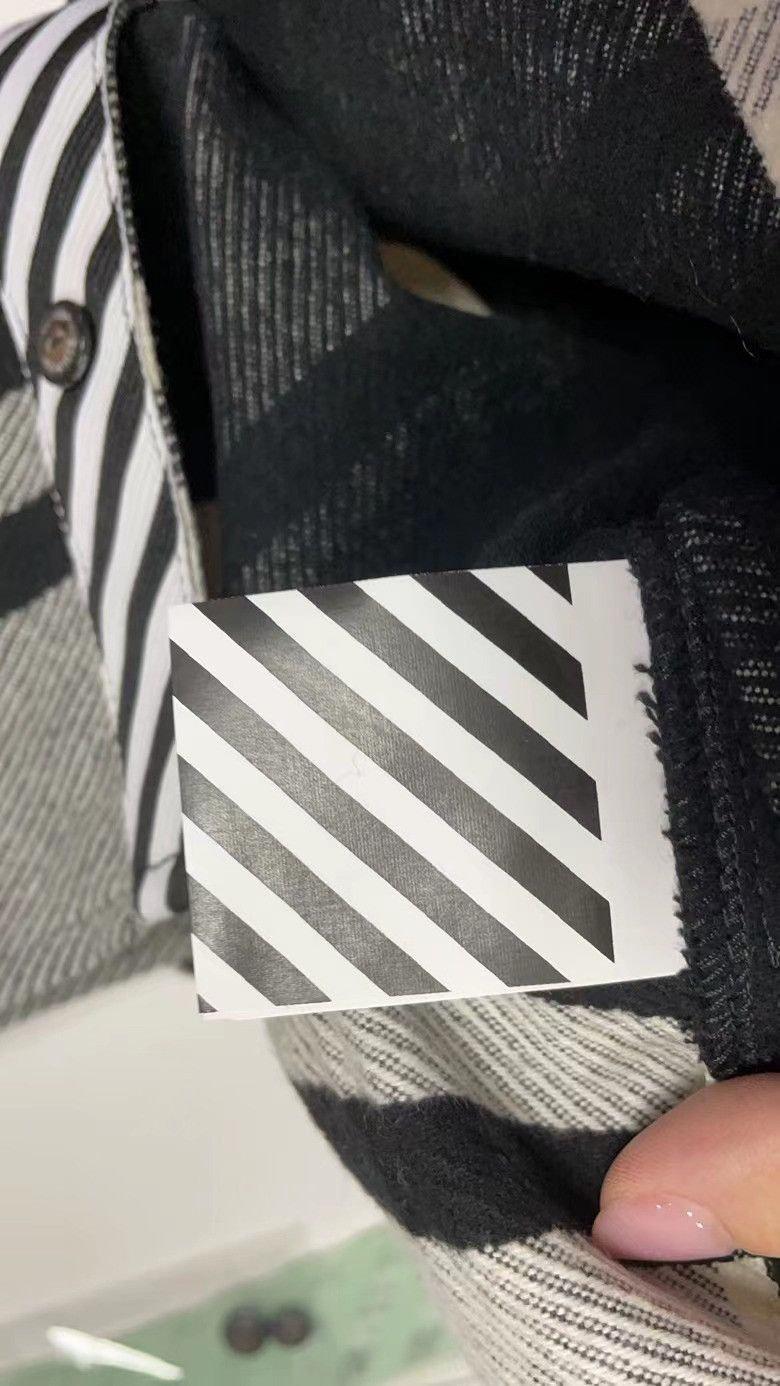 Off-White Pink diagonal stencil cross checkered flannel shirt Size US XXS / EU 40 - 4 Thumbnail