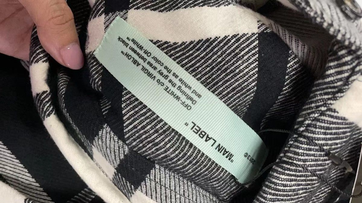 Off-White Pink diagonal stencil cross checkered flannel shirt Size US XXS / EU 40 - 3 Thumbnail