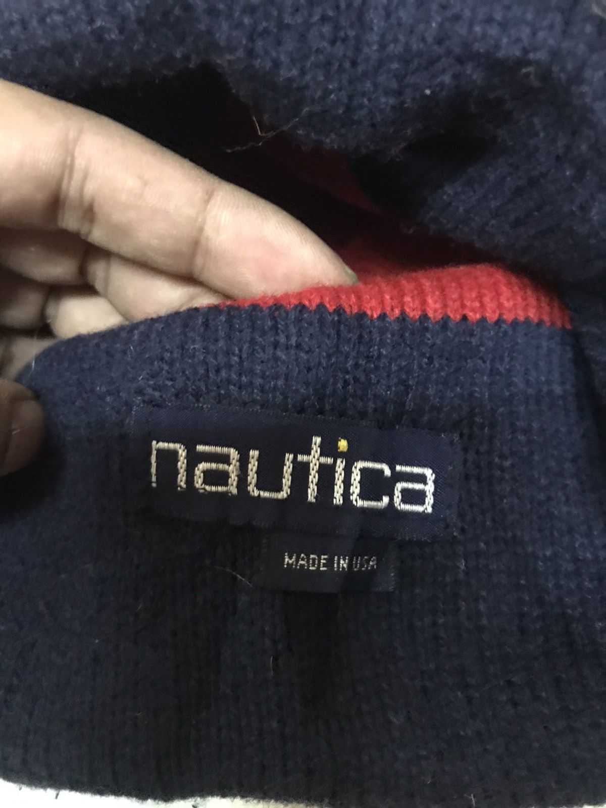 Nautica × Vintage ‼️VINTAGE 90s NAUTICA BANNIE TWO TONE MADE IN USA‼️ Size ONE SIZE - 3 Thumbnail