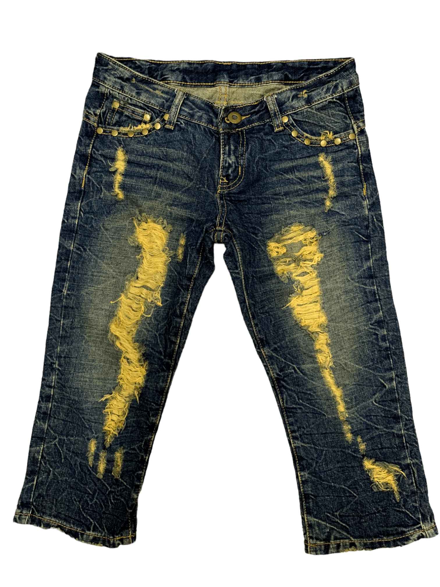 Japanese Brand Vintage Japanese Brand Distressed Studded Jeans Shorts Size US 28 / EU 44 - 1 Thumbnail