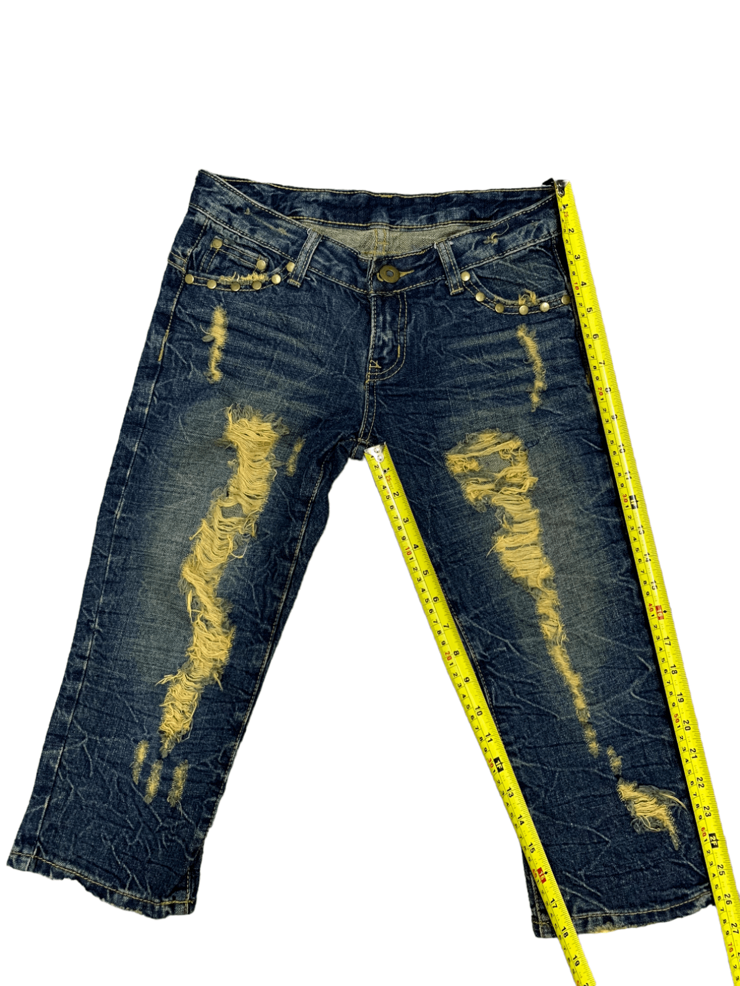 Japanese Brand Vintage Japanese Brand Distressed Studded Jeans Shorts Size US 28 / EU 44 - 15 Thumbnail
