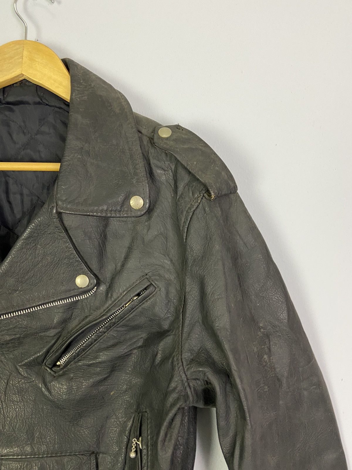 Genuine Leather Vintage Marlon Brando Leather Bikers Double Collar Jacket Size US M / EU 48-50 / 2 - 7 Thumbnail
