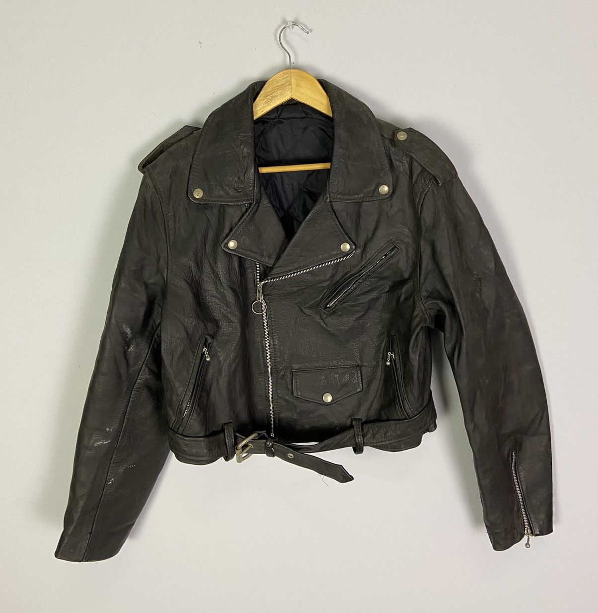 Genuine Leather Vintage Marlon Brando Leather Bikers Double Collar Jacket Size US M / EU 48-50 / 2 - 1 Thumbnail
