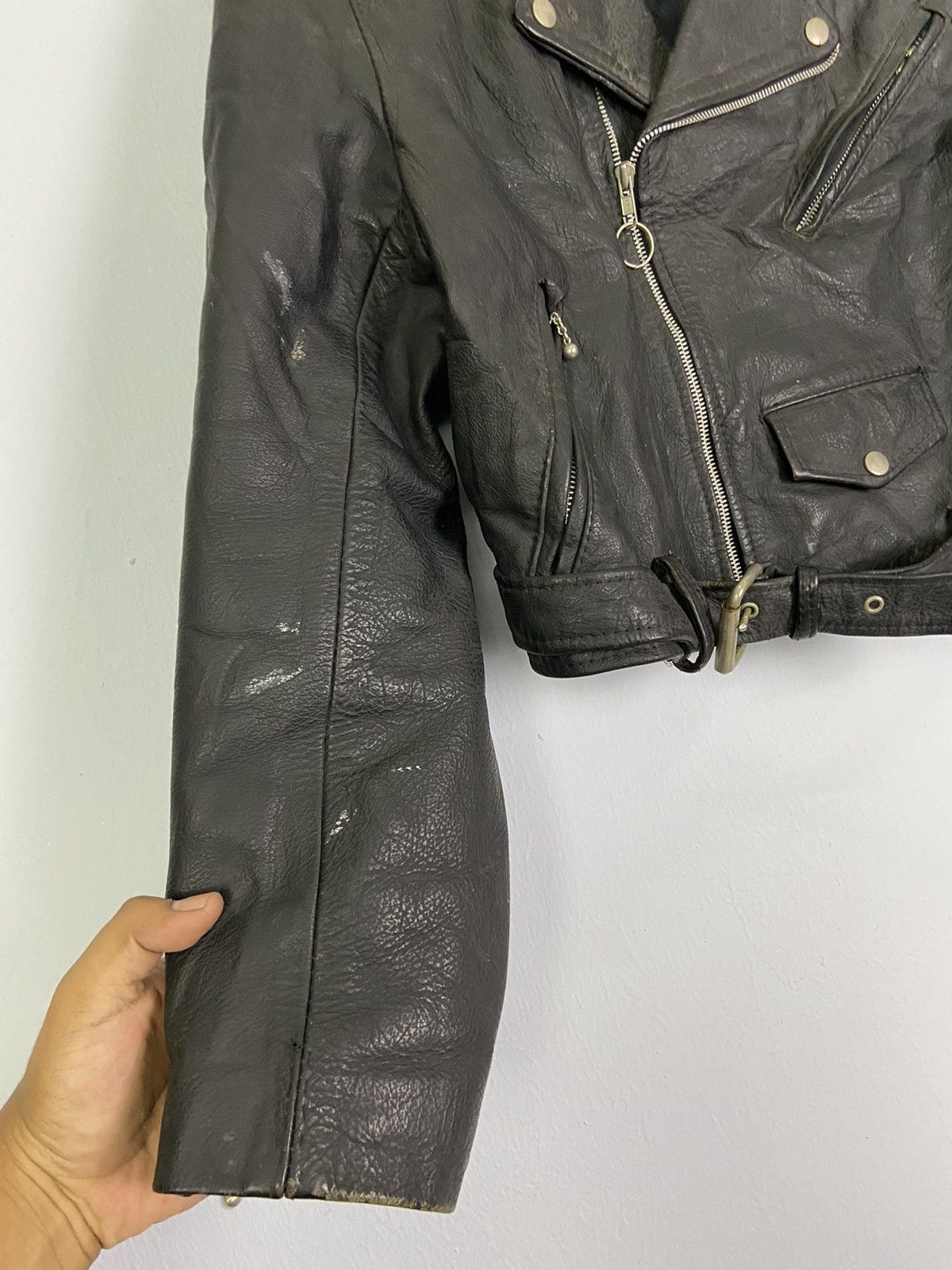 Genuine Leather Vintage Marlon Brando Leather Bikers Double Collar Jacket Size US M / EU 48-50 / 2 - 2 Thumbnail