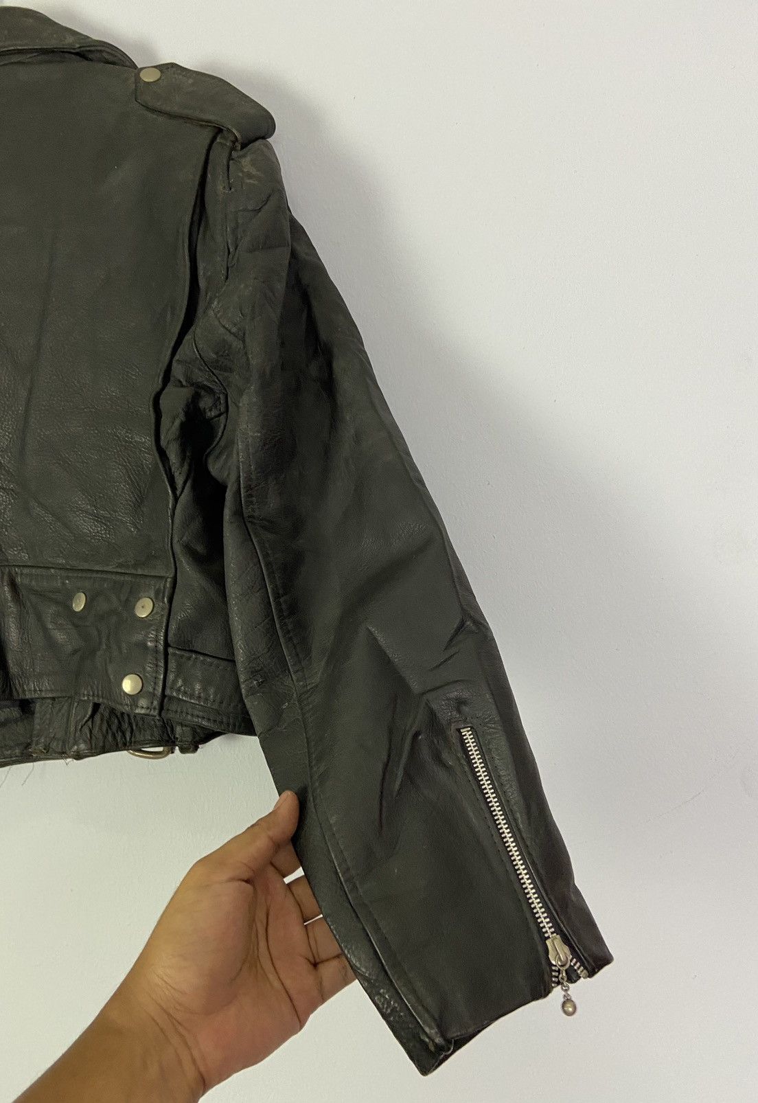 Genuine Leather Vintage Marlon Brando Leather Bikers Double Collar Jacket Size US M / EU 48-50 / 2 - 10 Thumbnail