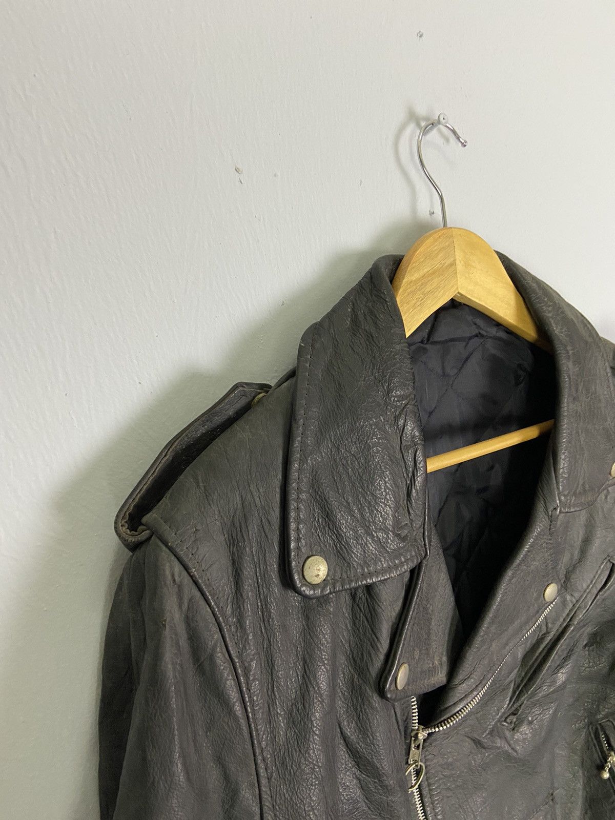 Genuine Leather Vintage Marlon Brando Leather Bikers Double Collar Jacket Size US M / EU 48-50 / 2 - 5 Thumbnail