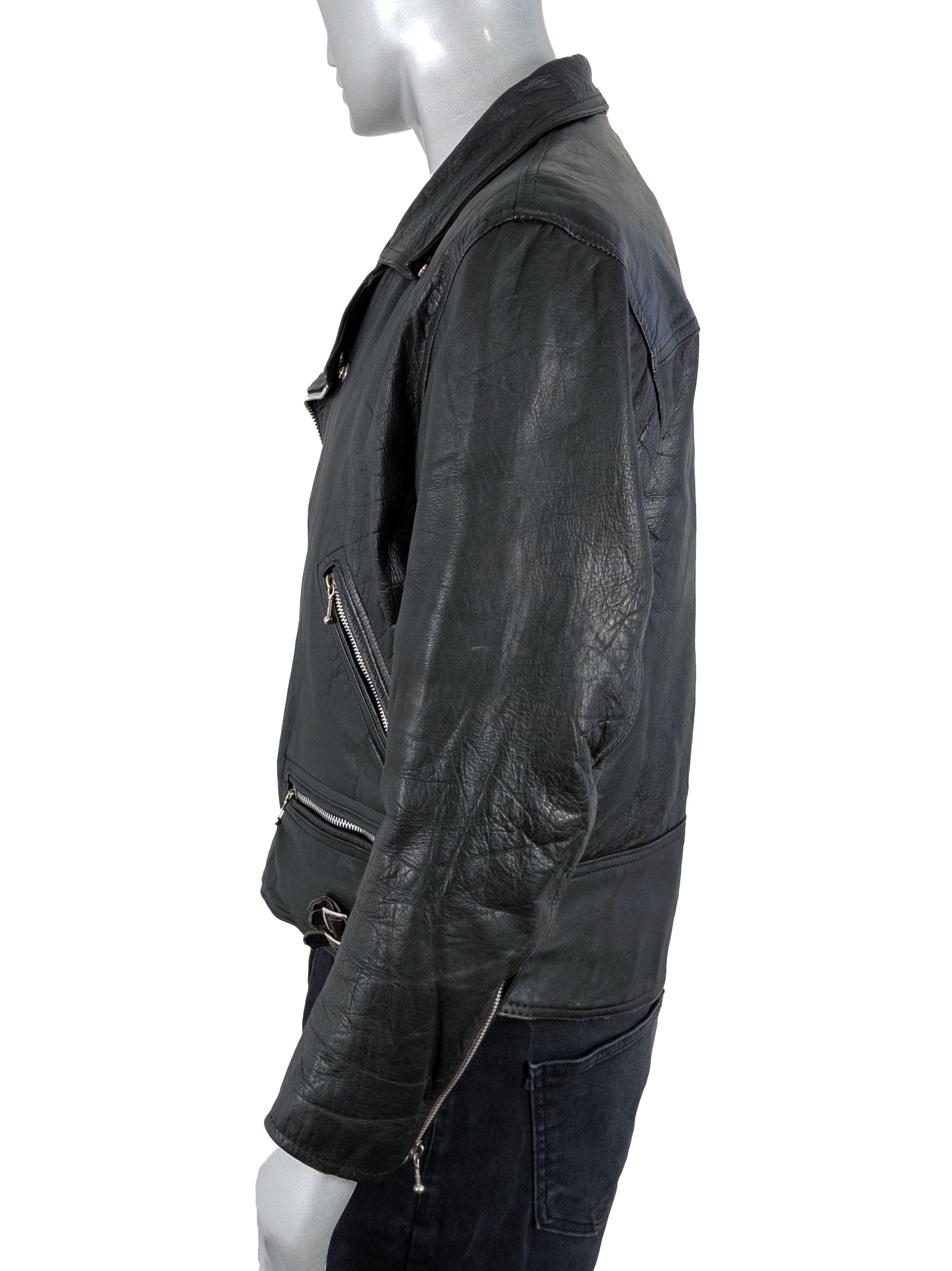 Vintage Vintage 80s Cowhide Black Leather Motorcycle Biker Jacket Size US M / EU 48-50 / 2 - 4 Thumbnail