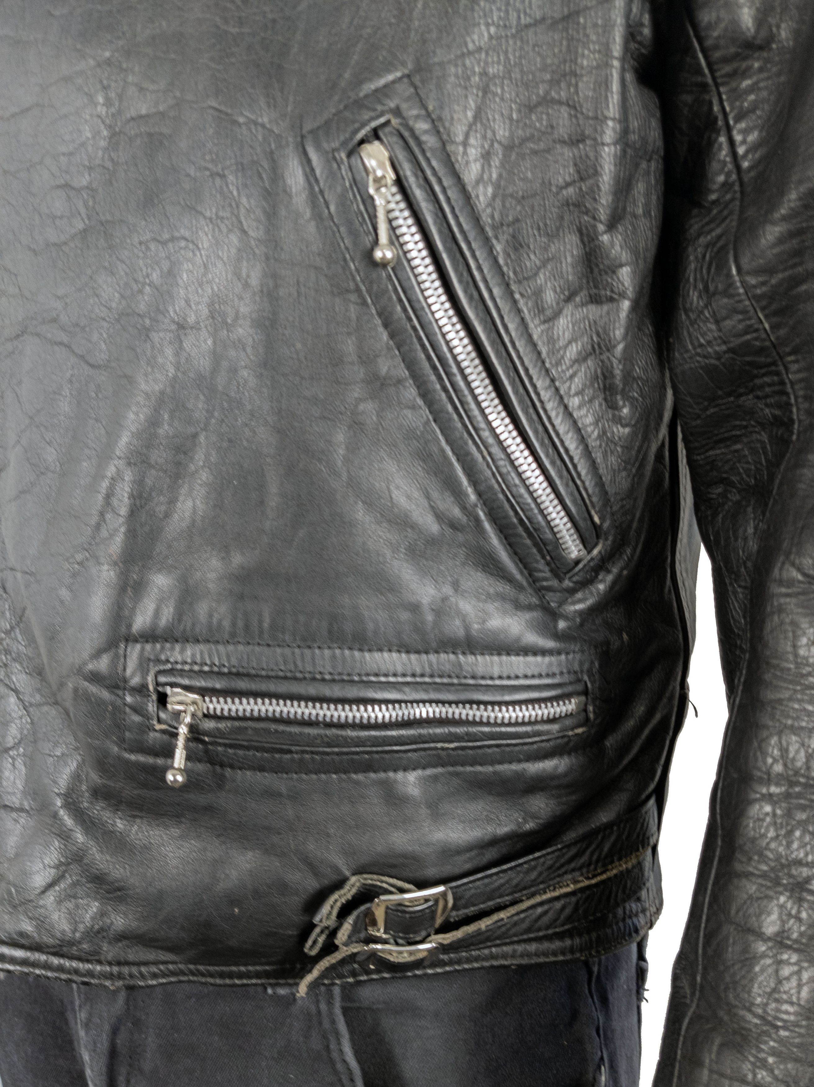 Vintage Vintage 80s Cowhide Black Leather Motorcycle Biker Jacket Size US M / EU 48-50 / 2 - 9 Thumbnail