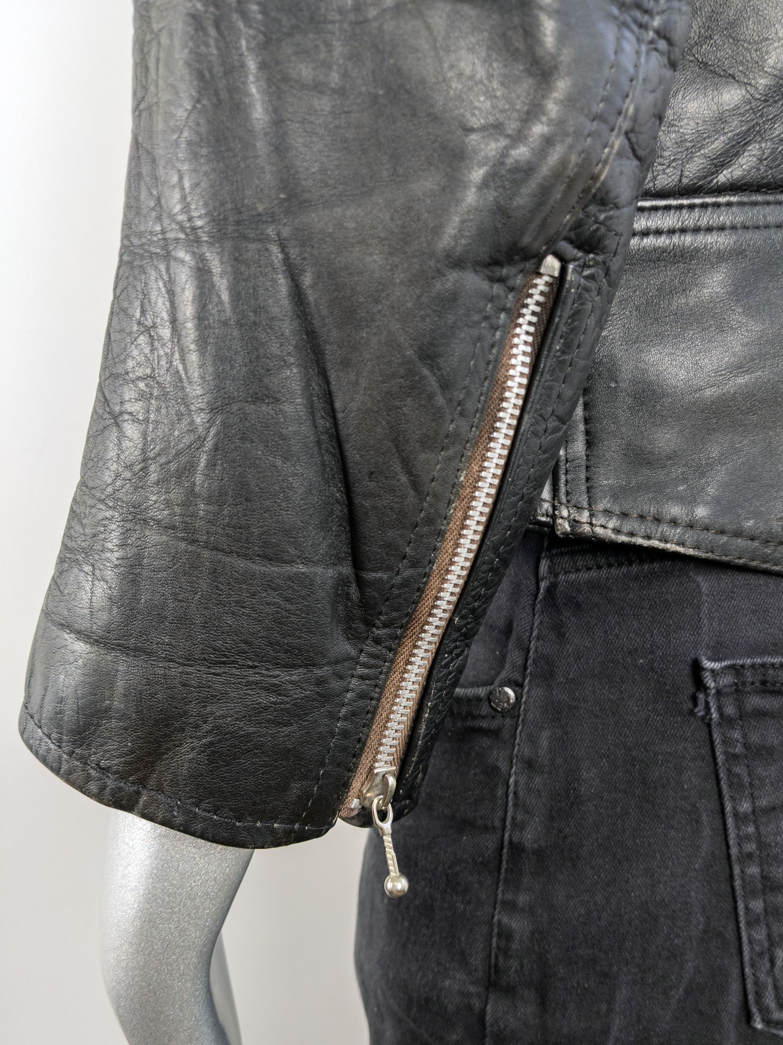 Vintage Vintage 80s Cowhide Black Leather Motorcycle Biker Jacket Size US M / EU 48-50 / 2 - 11 Thumbnail