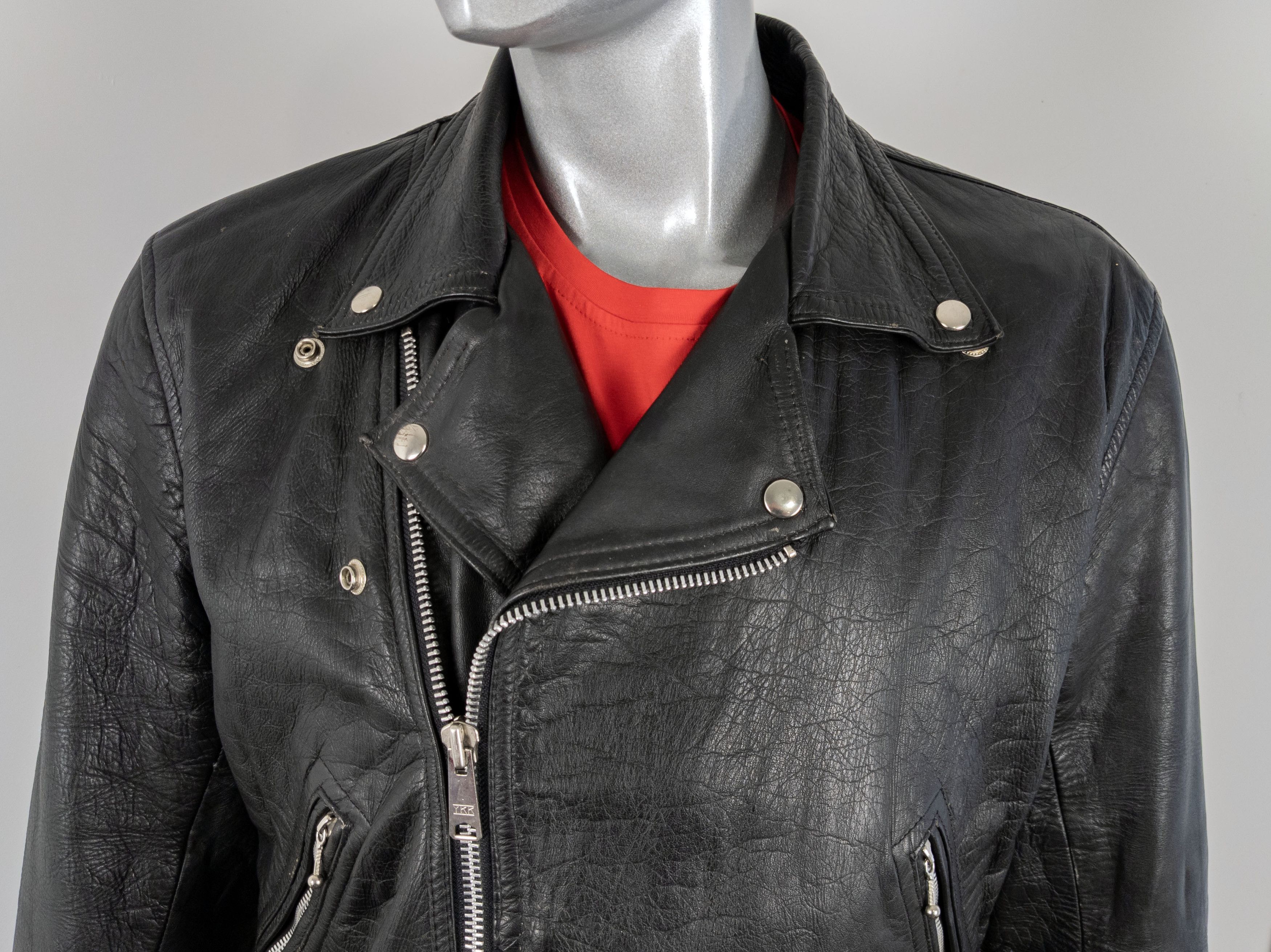 Vintage Vintage 80s Cowhide Black Leather Motorcycle Biker Jacket Size US M / EU 48-50 / 2 - 6 Thumbnail