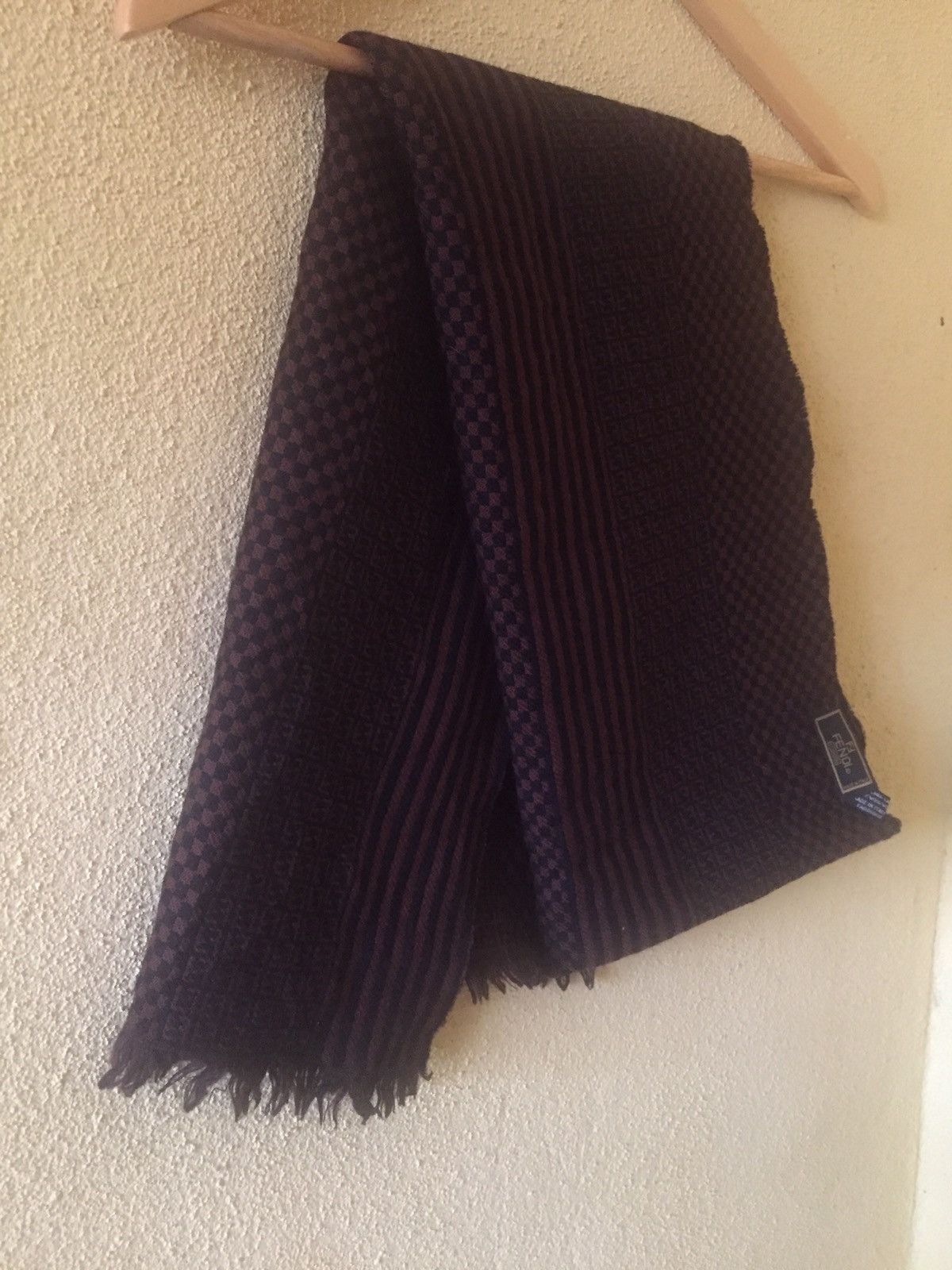 Fendi Vintage Fendi Monogram Wool Cashmere Scarf Size ONE SIZE - 3 Thumbnail
