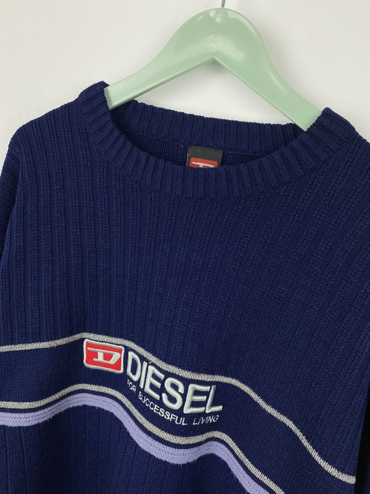 Diesel Vintage Diesel Logo Knit Sweater Y2K Stussy Von Dutch Size US XL / EU 56 / 4 - 2 Thumbnail