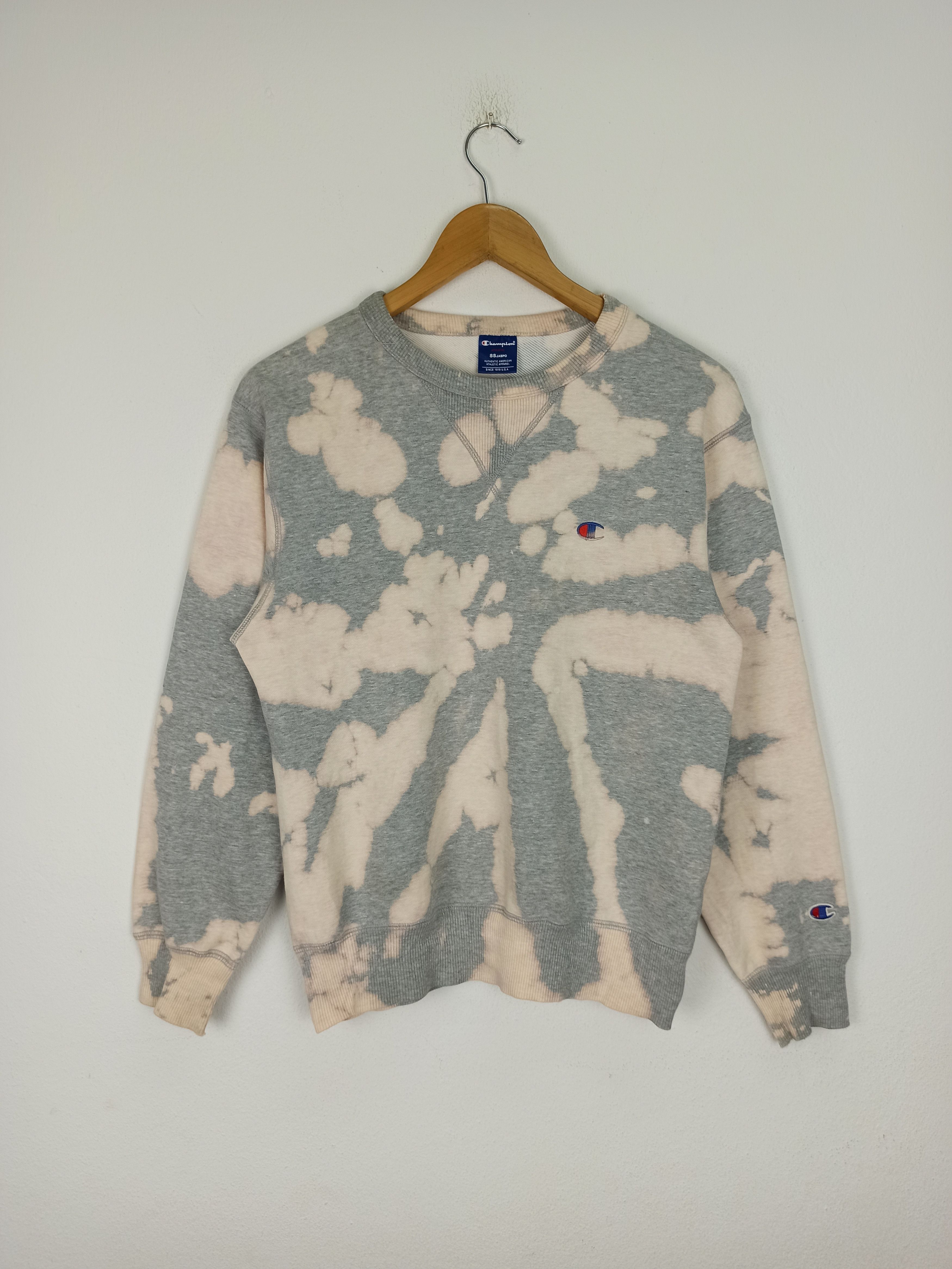image of Champion Acid Wash Sweatshirt Crewneck (C43) in Asid Wash Gray, Men's (Size Small)