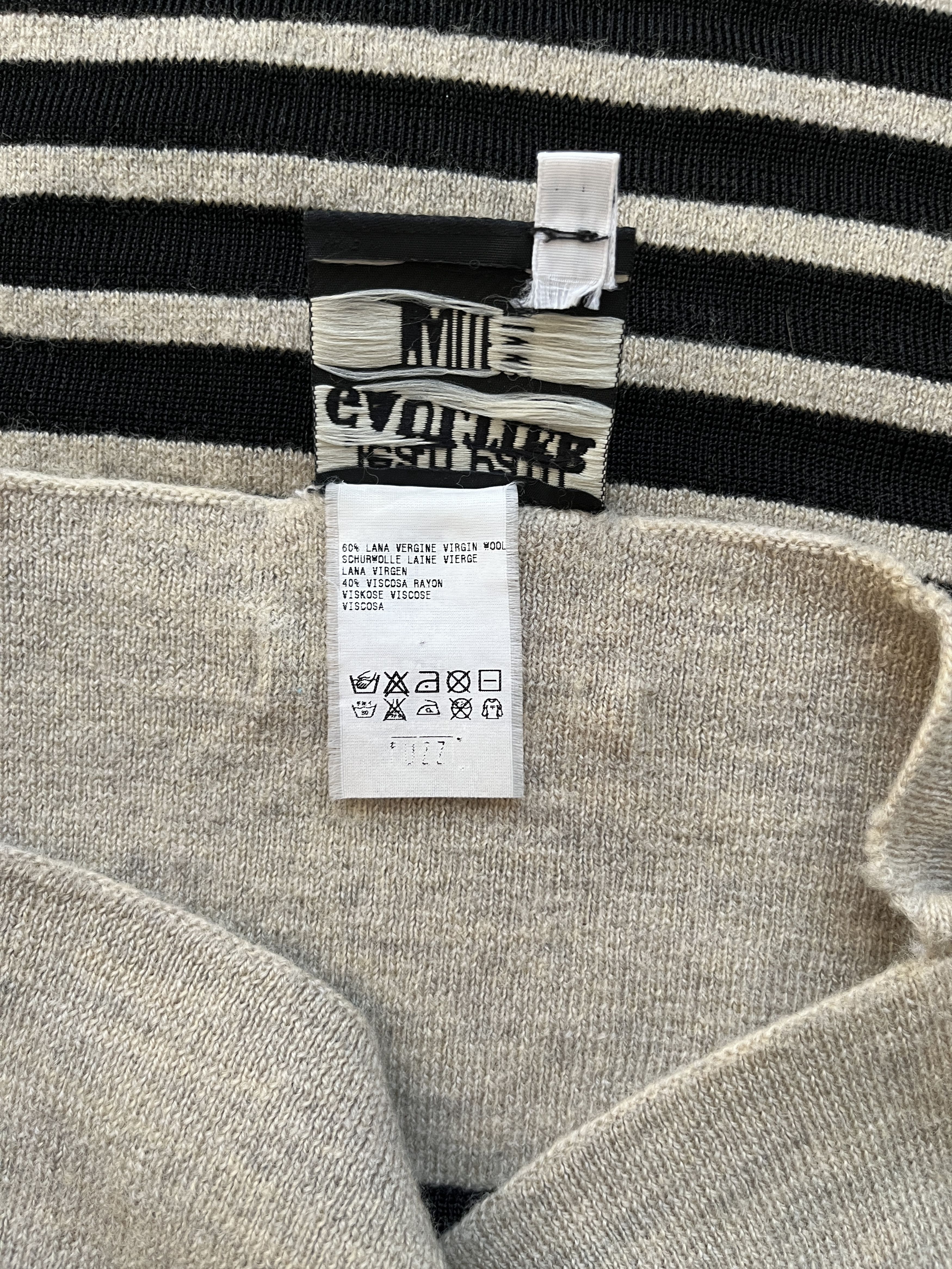 Jean Paul Gaultier ⚡️QUICK SALE⚡️Jean Paul Gaultier Black & Beige Sweater Size M / US 6-8 / IT 42-44 - 4 Thumbnail