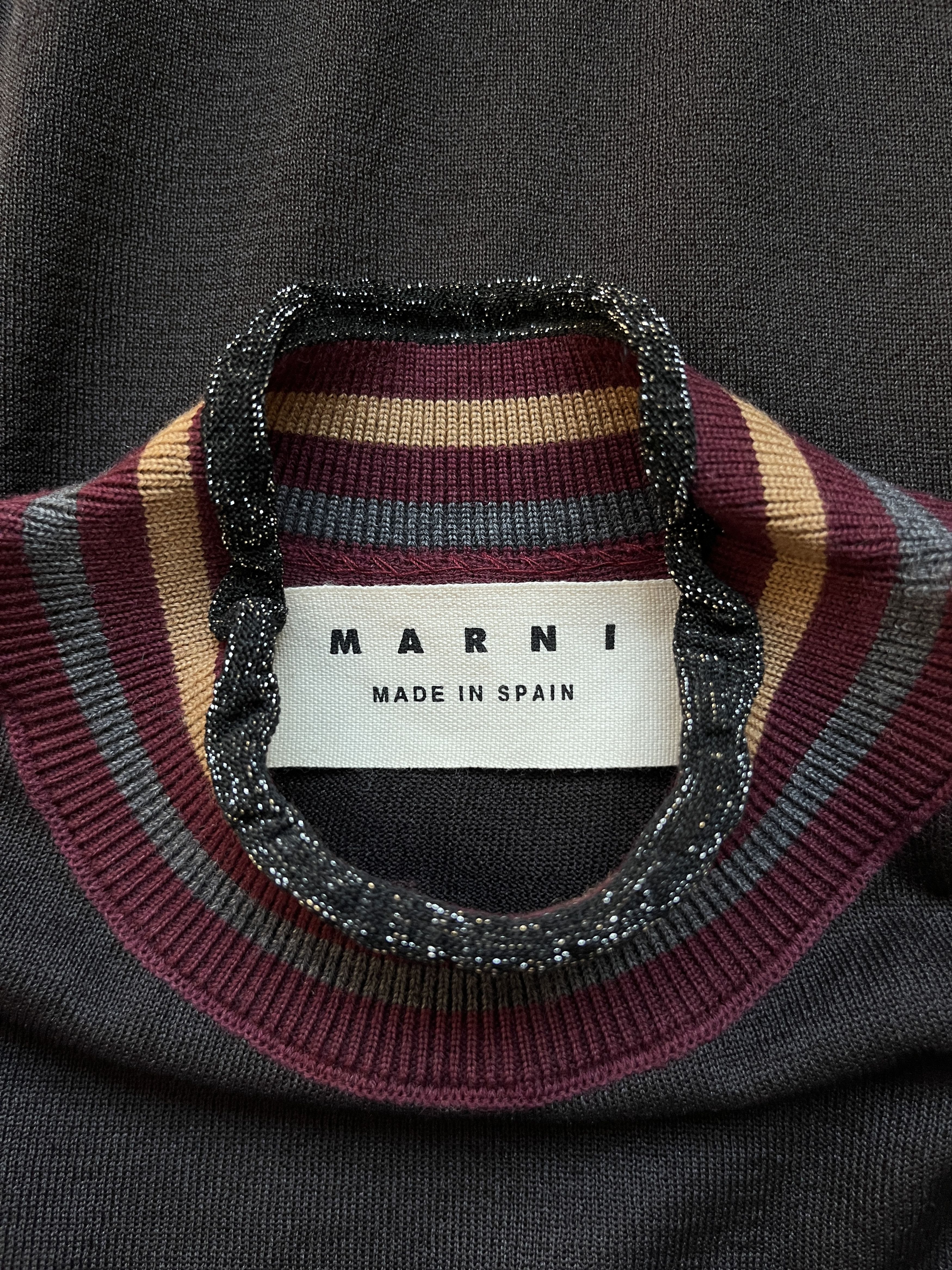 Marni ⚡️QUICK SALE⚡️Marni Sheer Brown with Burgundy Knit Top Size M / US 6-8 / IT 42-44 - 4 Thumbnail