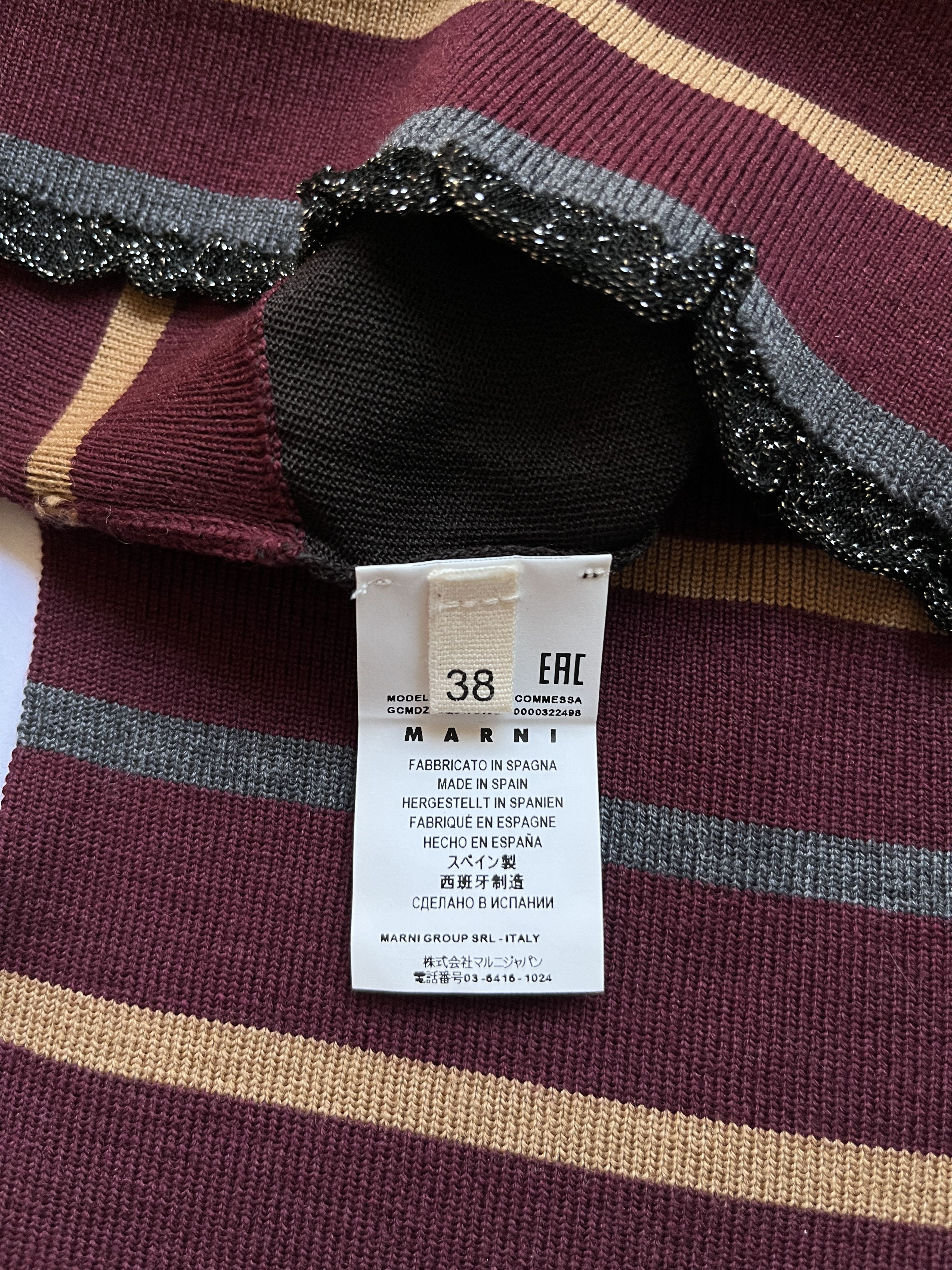 Marni ⚡️QUICK SALE⚡️Marni Sheer Brown with Burgundy Knit Top Size M / US 6-8 / IT 42-44 - 5 Thumbnail