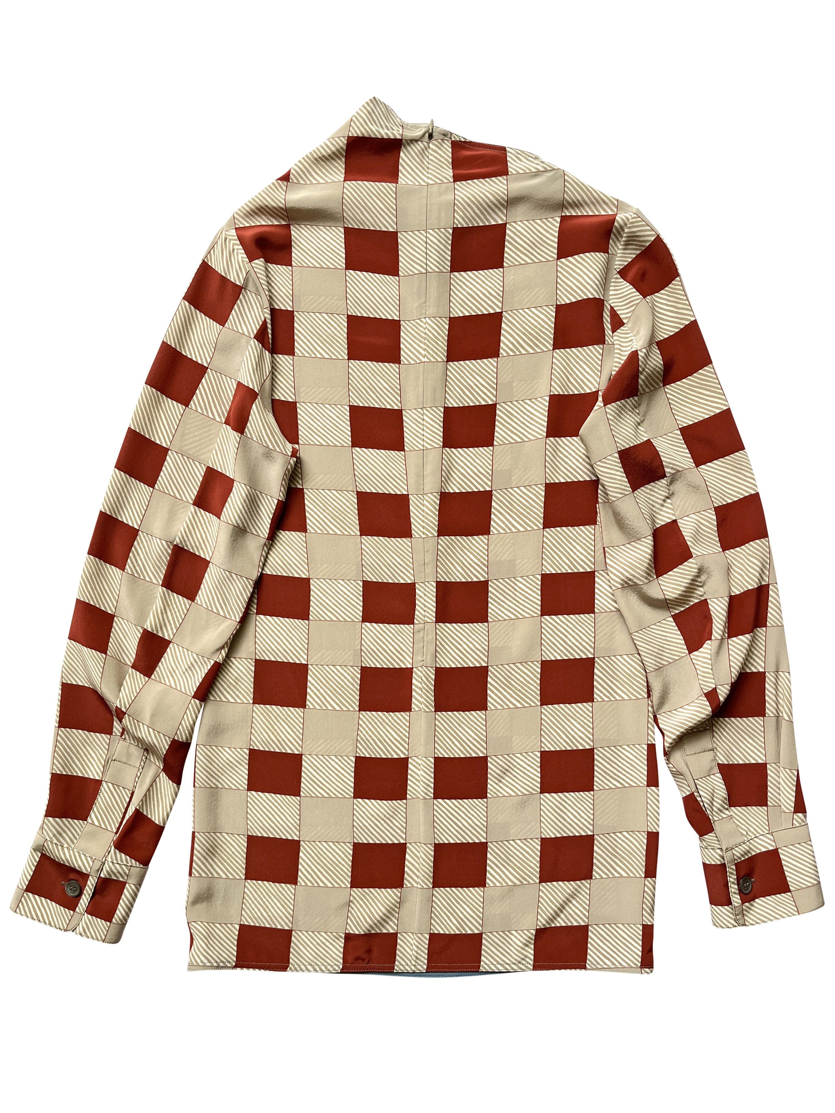 Marni ⚡️QUICK SALE⚡️Marni Beige and Brick Silk Top Size M / US 6-8 / IT 42-44 - 2 Thumbnail