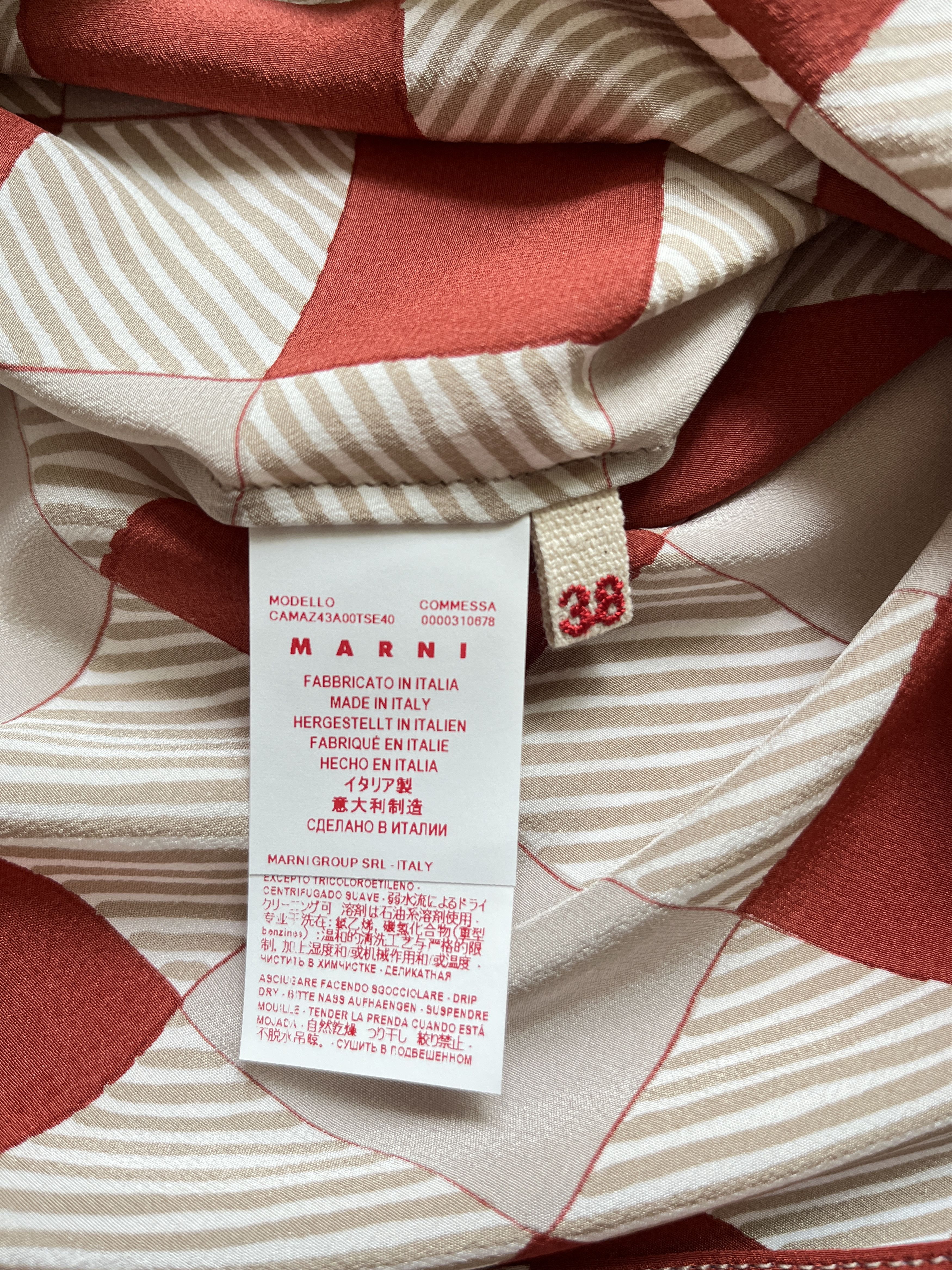 Marni ⚡️QUICK SALE⚡️Marni Beige and Brick Silk Top Size M / US 6-8 / IT 42-44 - 4 Thumbnail