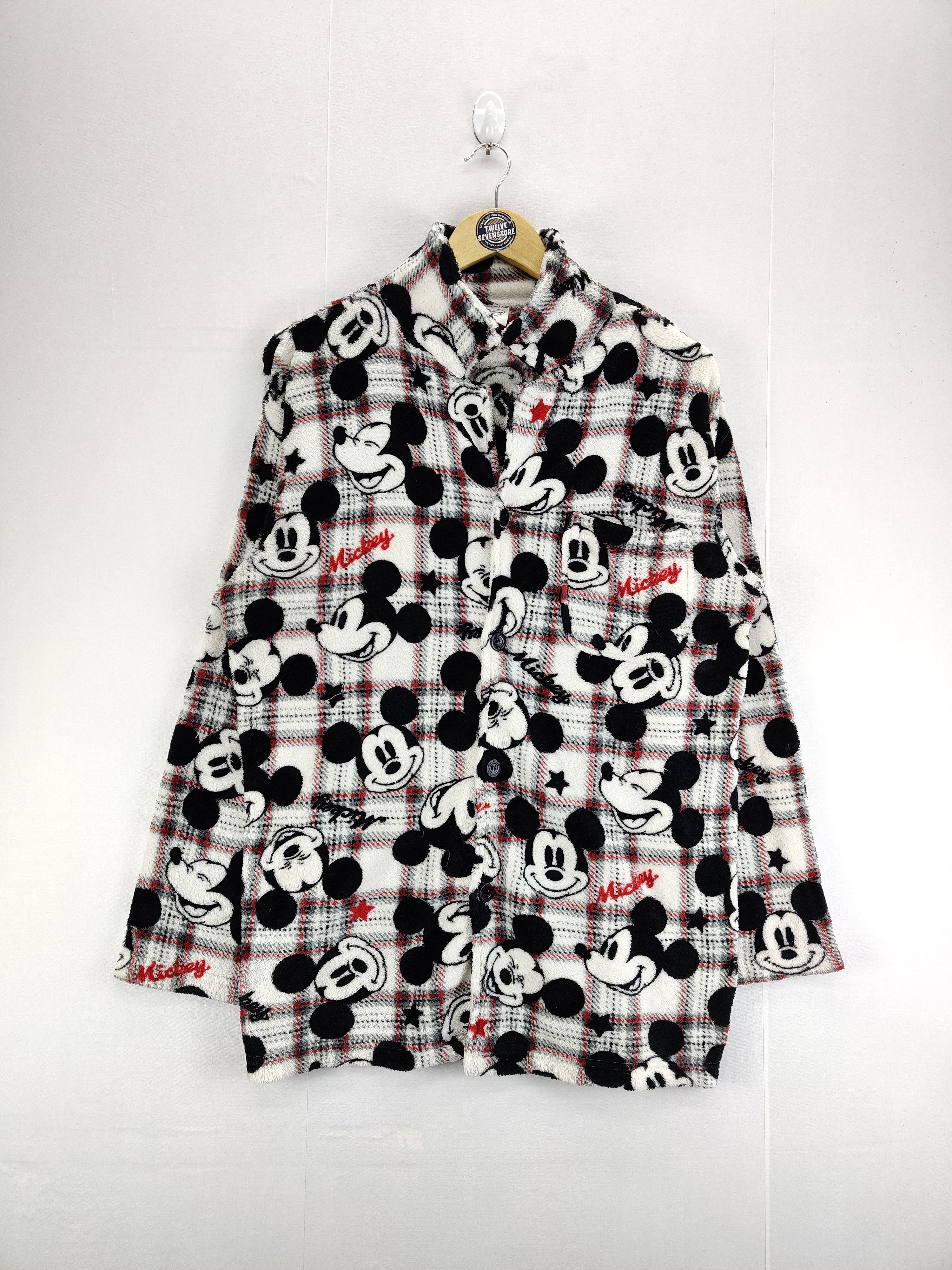 Disney Vintage Disney Mickey Mouse Fleece Button Ups Shirt Size US L / EU 52-54 / 3 - 1 Thumbnail
