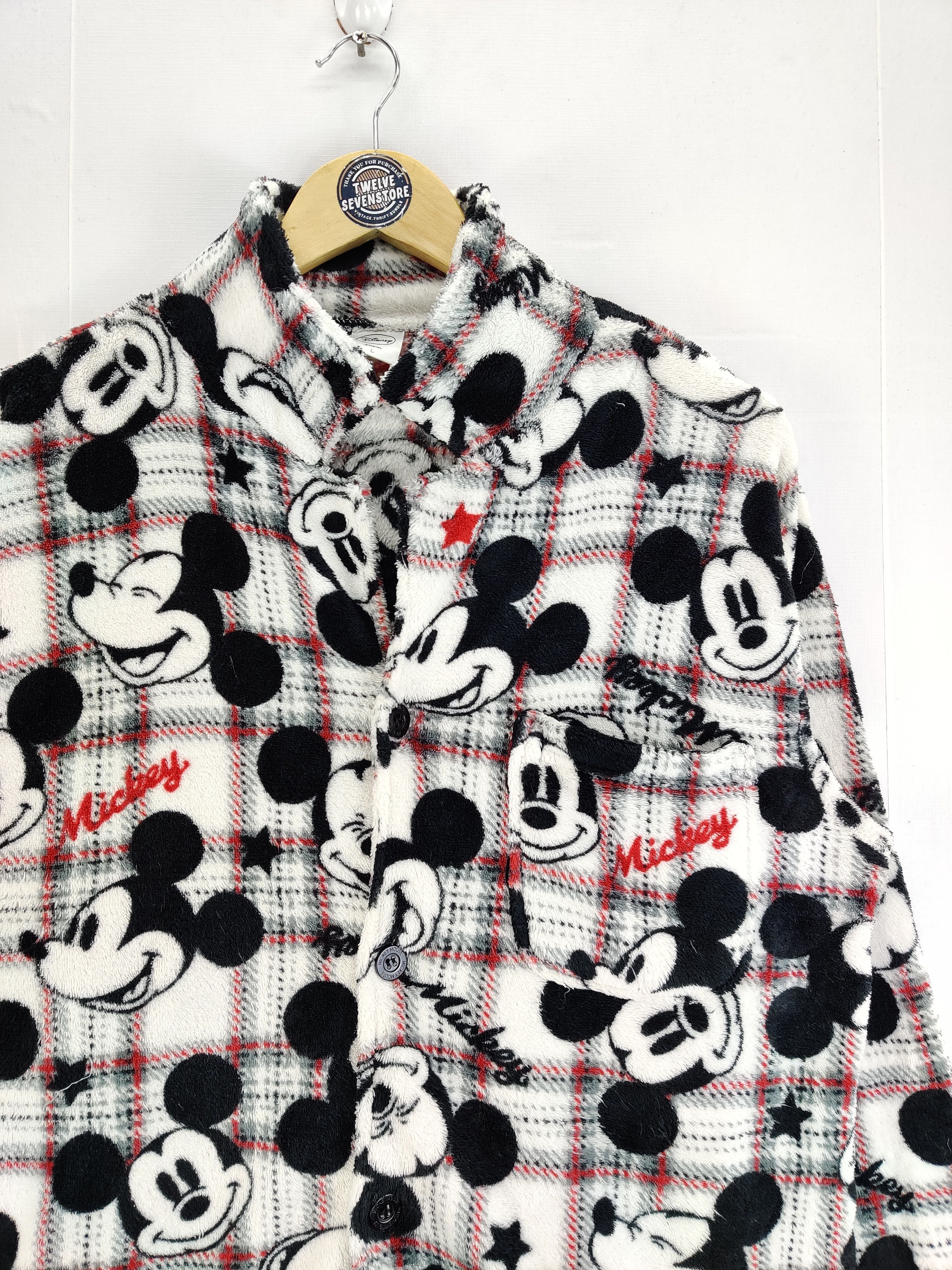 Disney Vintage Disney Mickey Mouse Fleece Button Ups Shirt Size US L / EU 52-54 / 3 - 4 Thumbnail