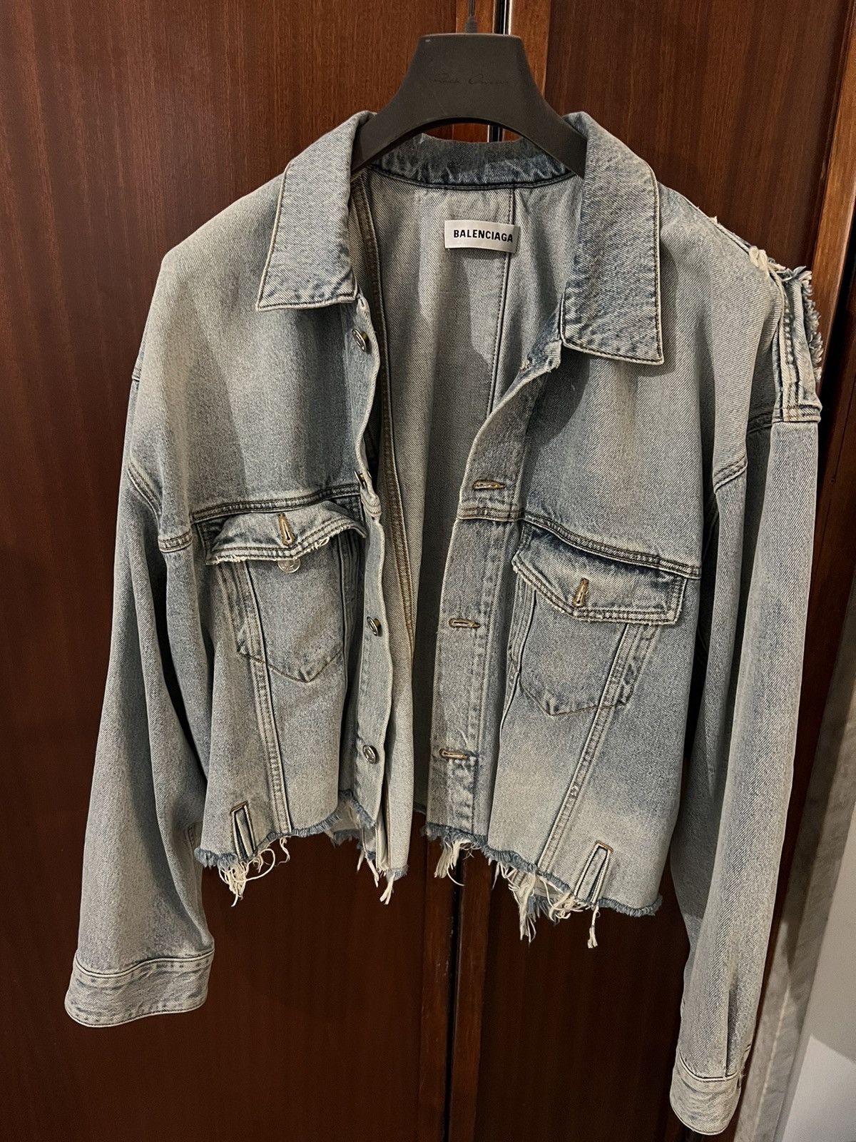 image of Balenciaga Denim Jacket Deconstructed, Men's (Size Large)