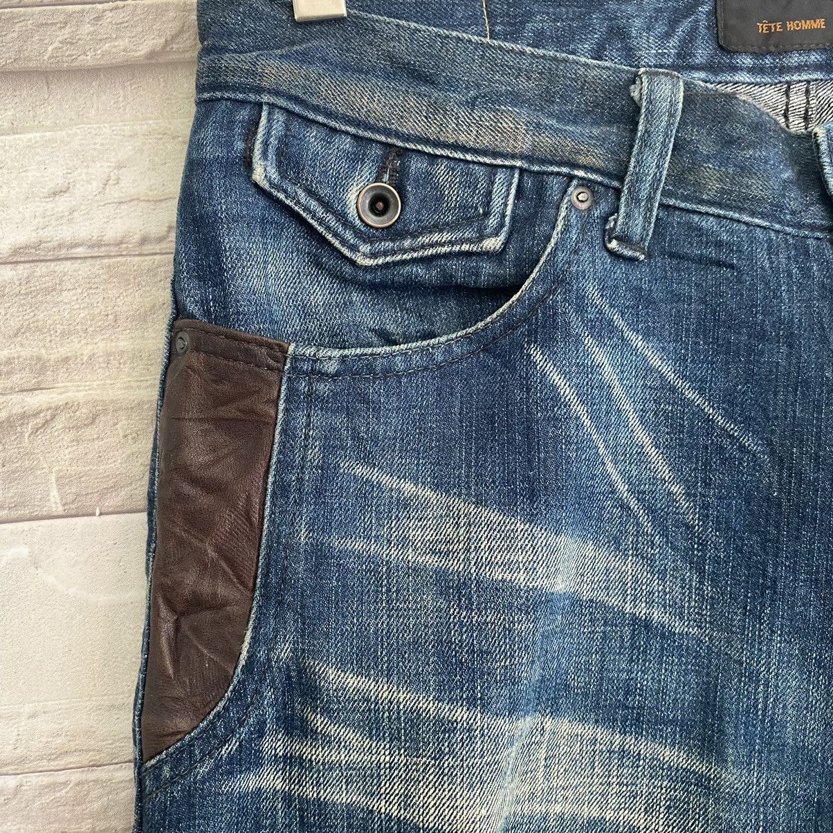 Tete Homme Tete Homme Denim Flare Leather Pocket Size US 29 - 7 Thumbnail