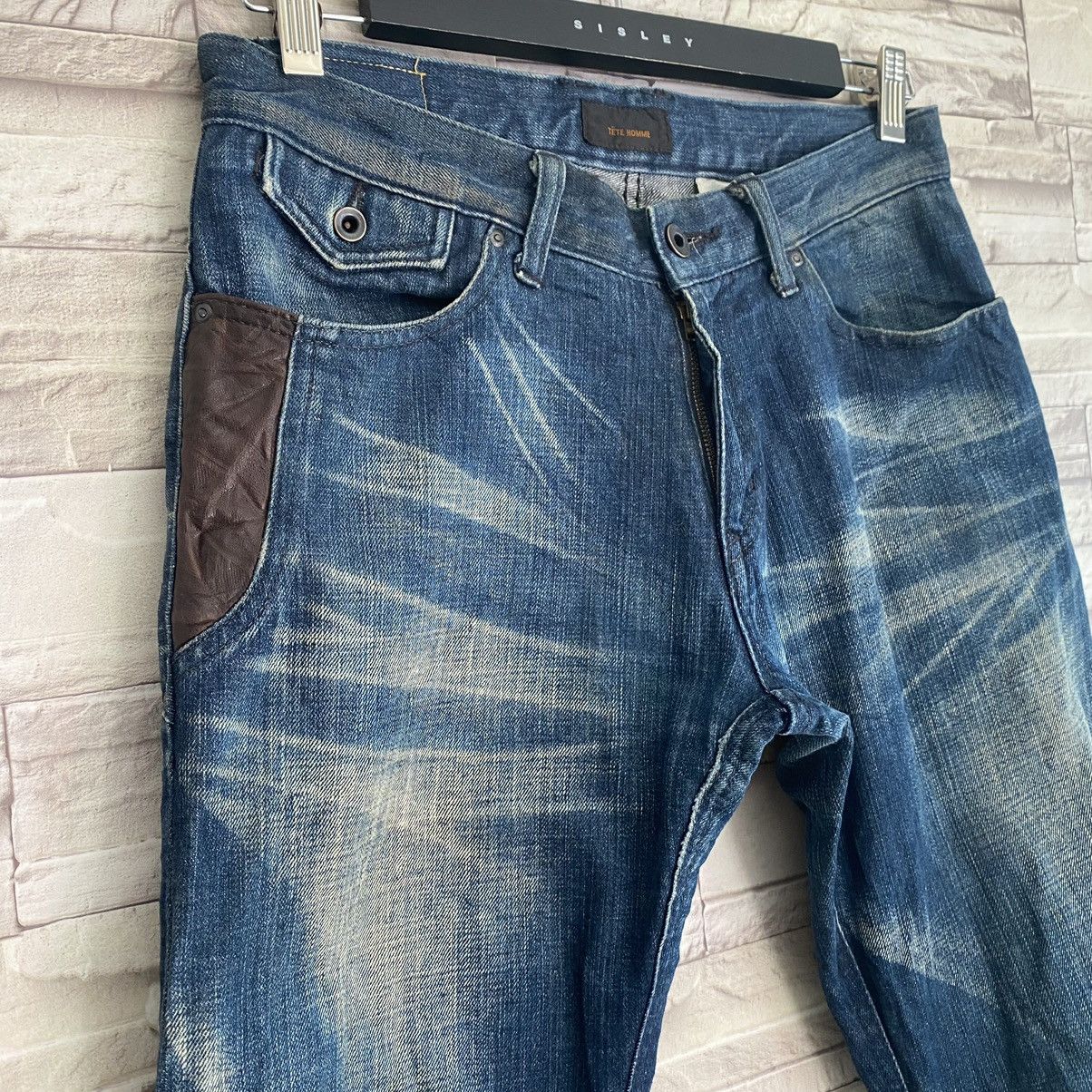 Tete Homme Tete Homme Denim Flare Leather Pocket Size US 29 - 1 Thumbnail