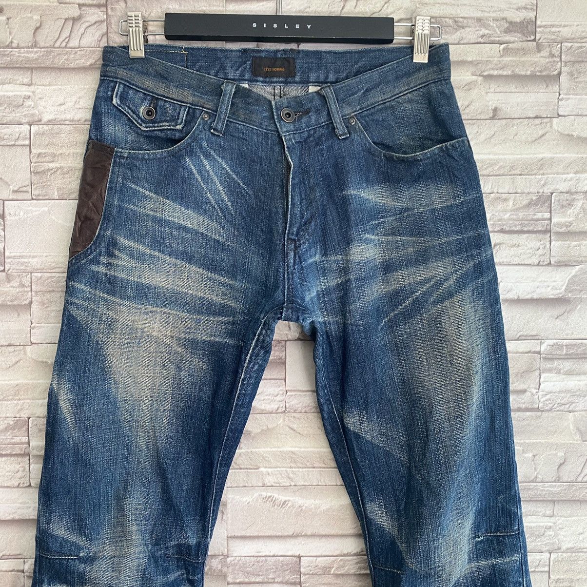 Tete Homme Tete Homme Denim Flare Leather Pocket Size US 29 - 5 Thumbnail