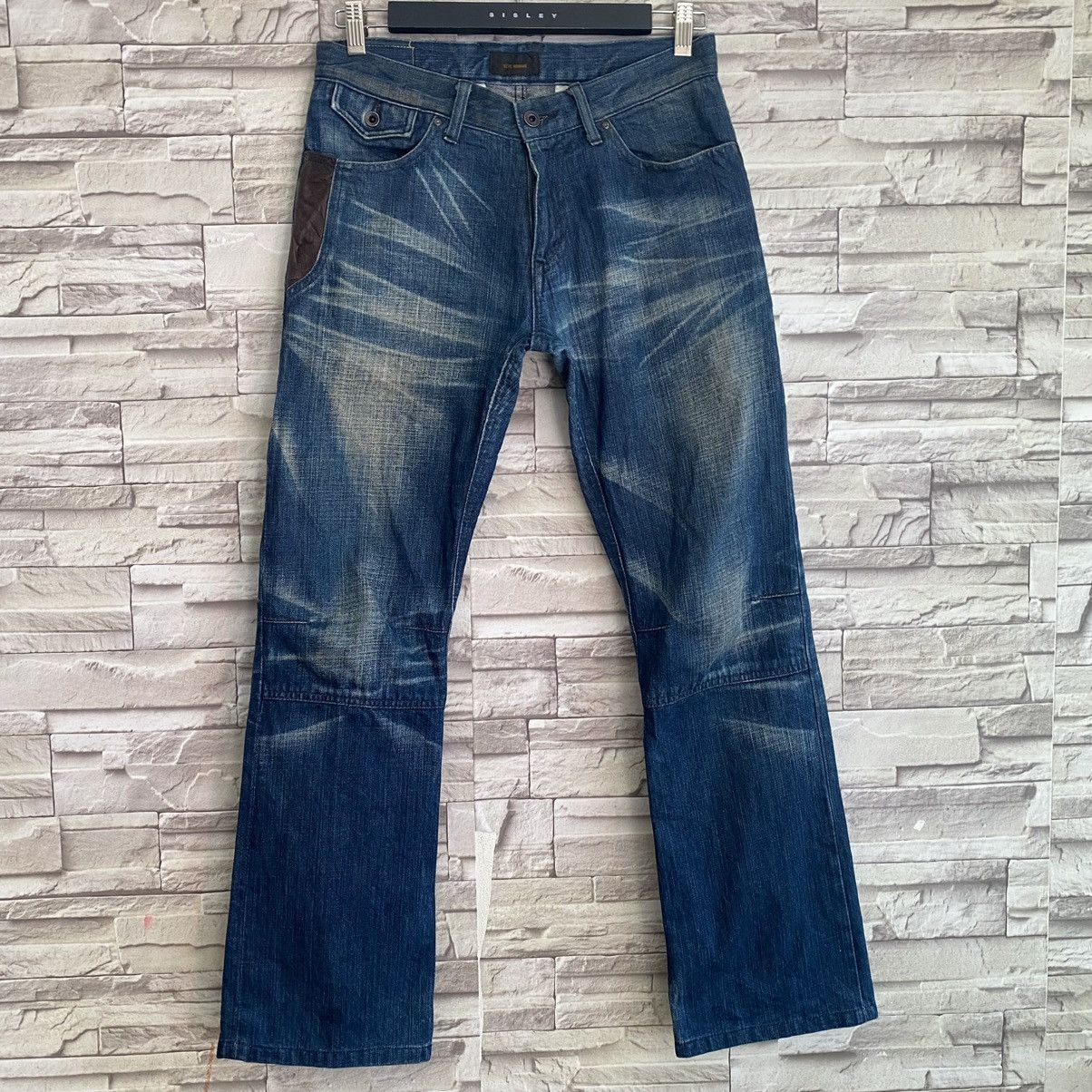 Tete Homme Tete Homme Denim Flare Leather Pocket Size US 29 - 4 Thumbnail