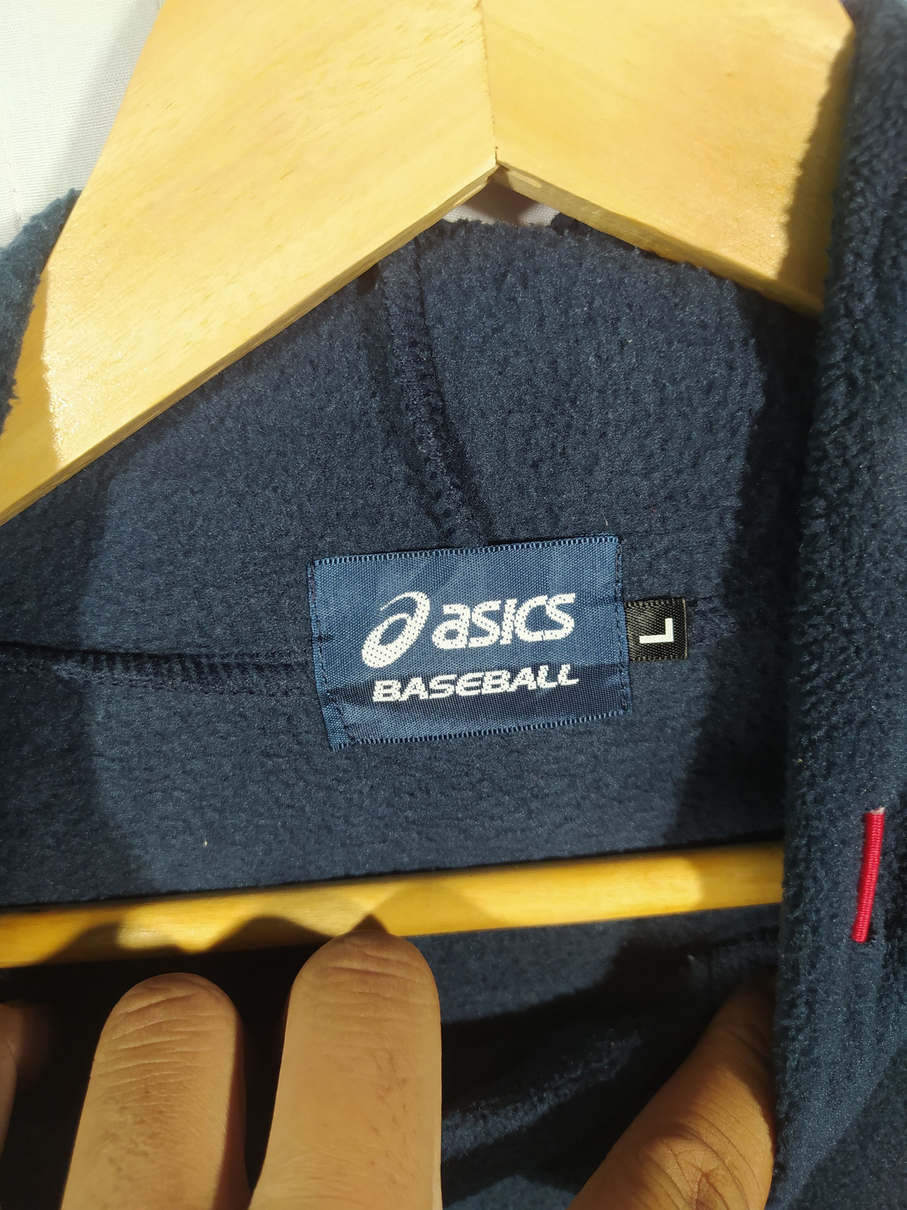 Asics × Japanese Brand × Vintage Vintage asics baseball fleece hooded Size US L / EU 52-54 / 3 - 6 Thumbnail