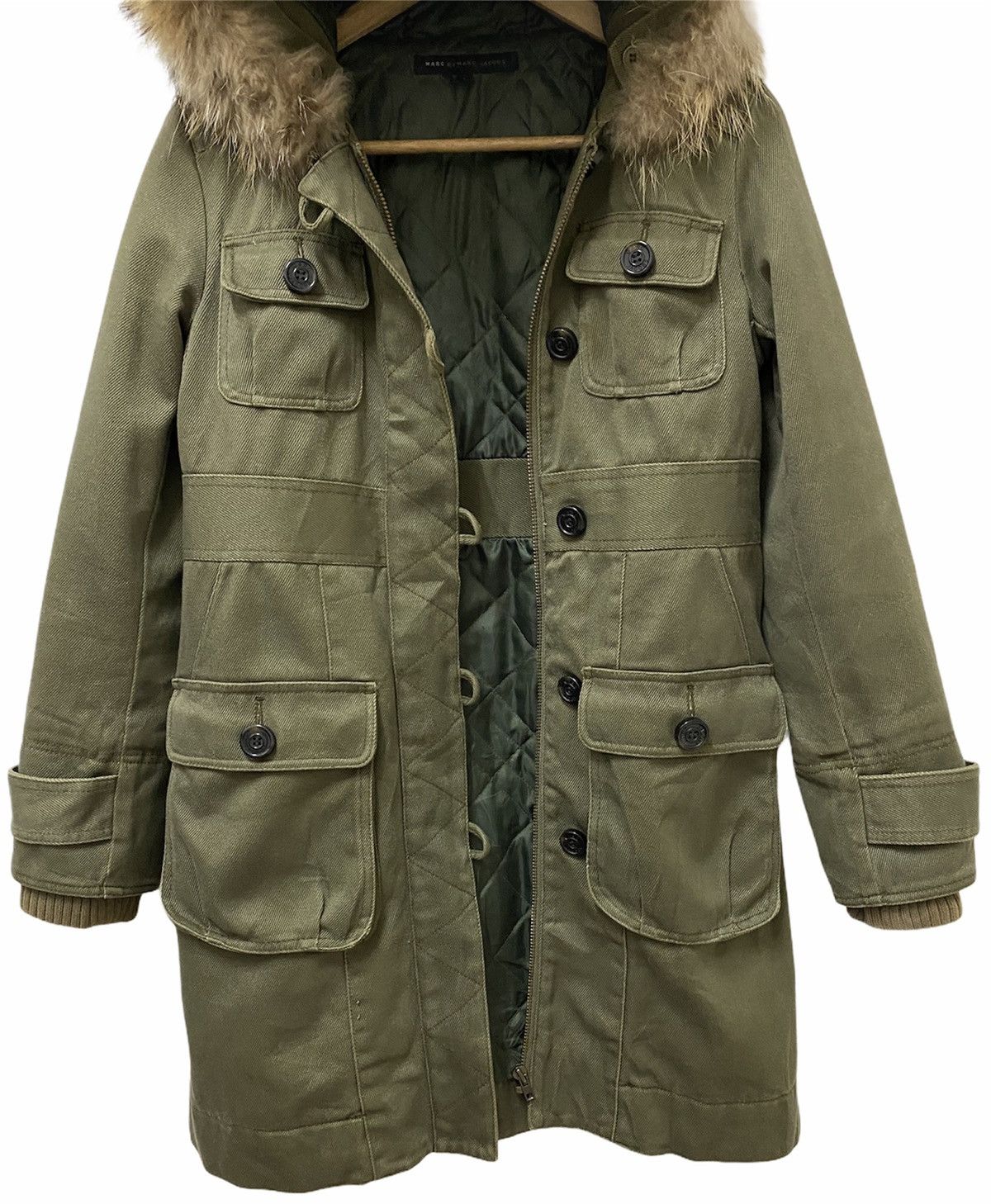Designer × Marc Jacobs Marc Jacobs Faux Fur Multi Pocket Fishtail Parka Jacket Size US S / EU 44-46 / 1 - 3 Thumbnail